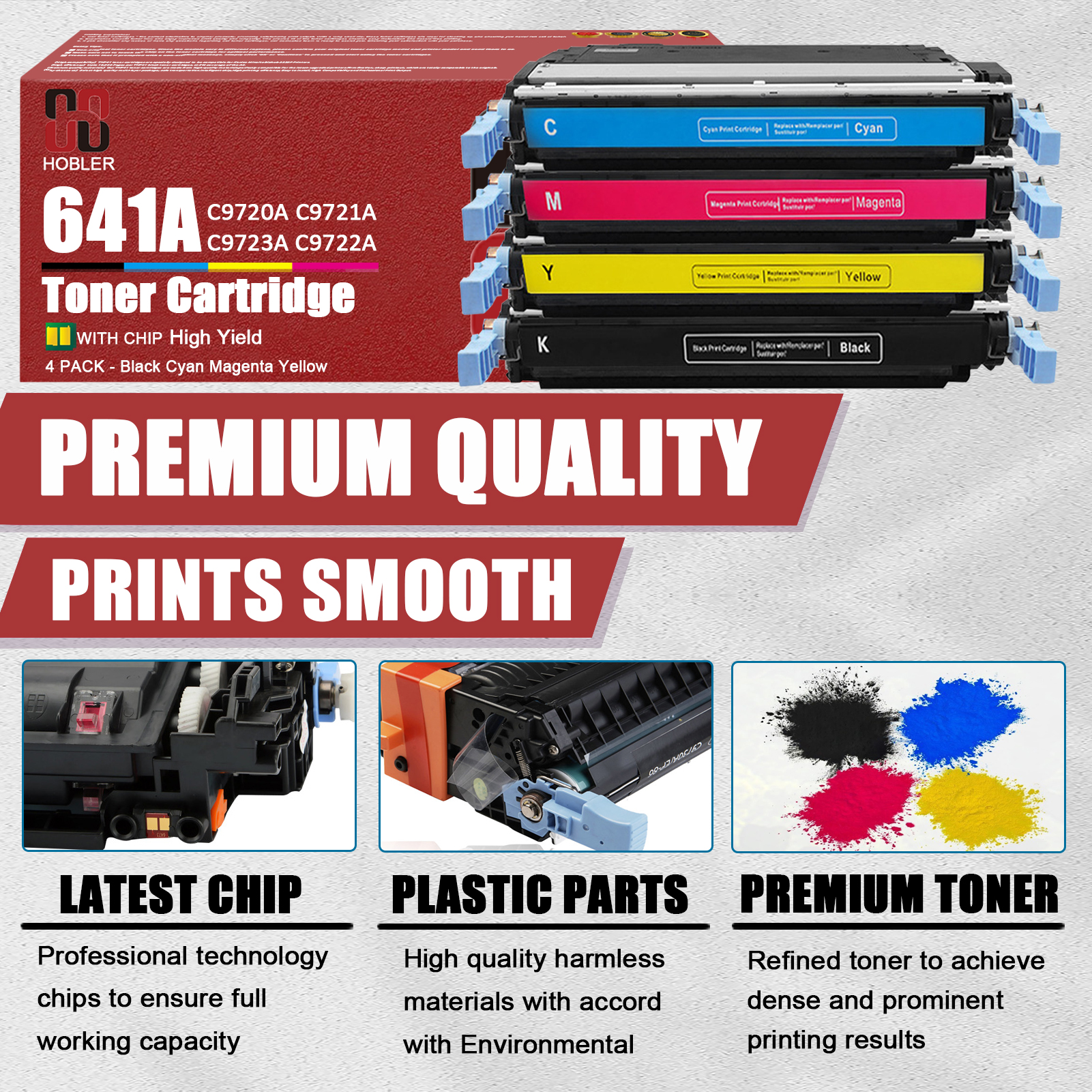 For HP 641A C9720A C9721A C9723A C9722A Toner Cartridge Work for HP Color 4610 4650 4600 4600n 4600dn 4600dtn 4600hdn 4650n Printers-PrintsBoost