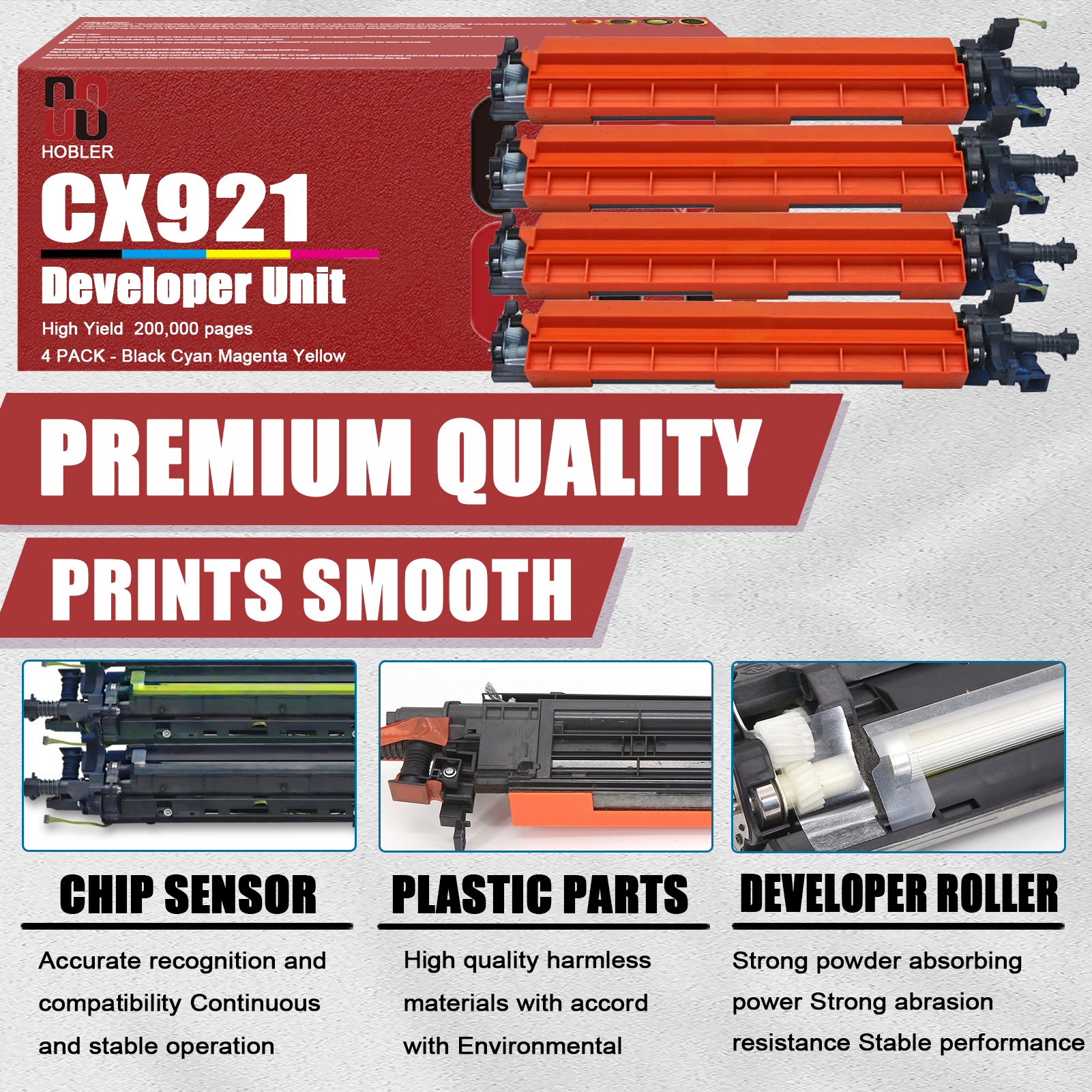 For Lexmark 41X1598 41X1595 41X1596 41X1597 Developer Unit Work for Lexmark CS921 CS923 CX920 CX921 CX922 CX923 CX924 Printers-PrintsBoost