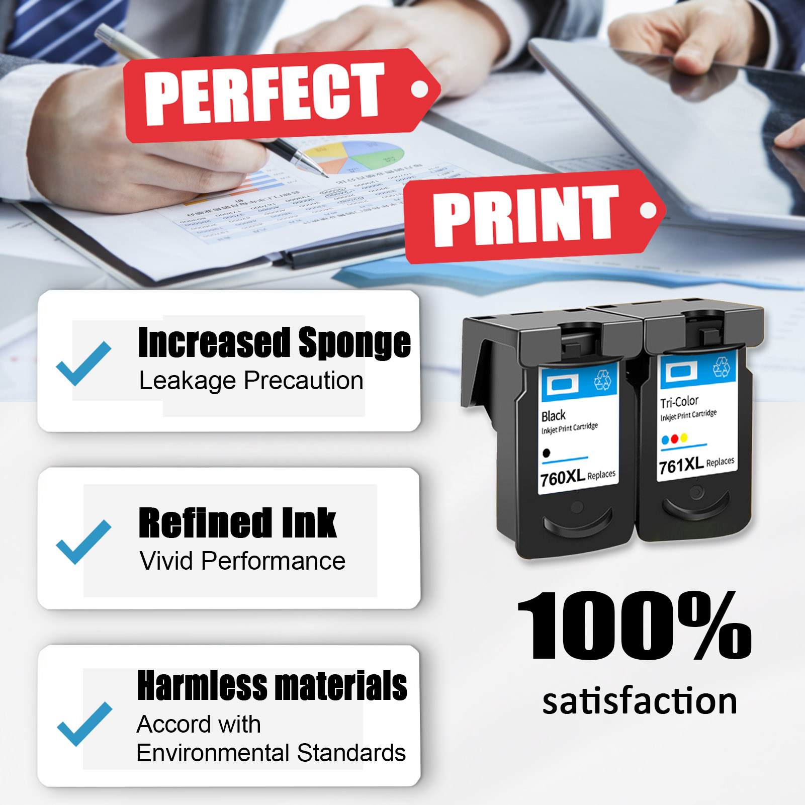 For Canon PG-760XL CL-761XL Ink Cartridge Work For Canon PIXMA TS5370 Printer