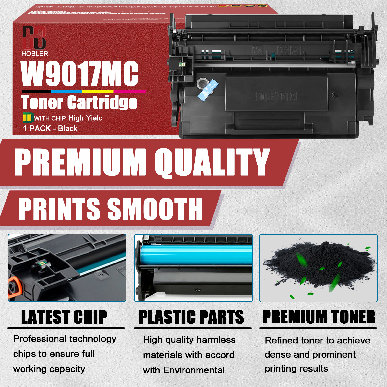 For HP W9017MC Toner Cartridge Work for HP LaserJet Managed E50045 E50045dw MFP E52545 E52545dn E52545c Printers-PrintsBoost