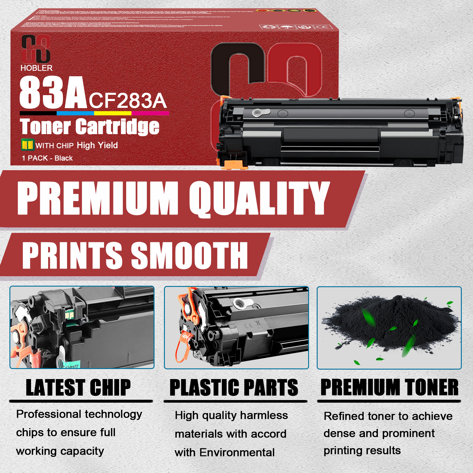 For HP 83A CF283A Toner Cartridge Work for HP LaserJet Pro M201dw M201n MFP M125a M125rnw M125nw M127fn M127fp M127fw Printers-PrintsBoost