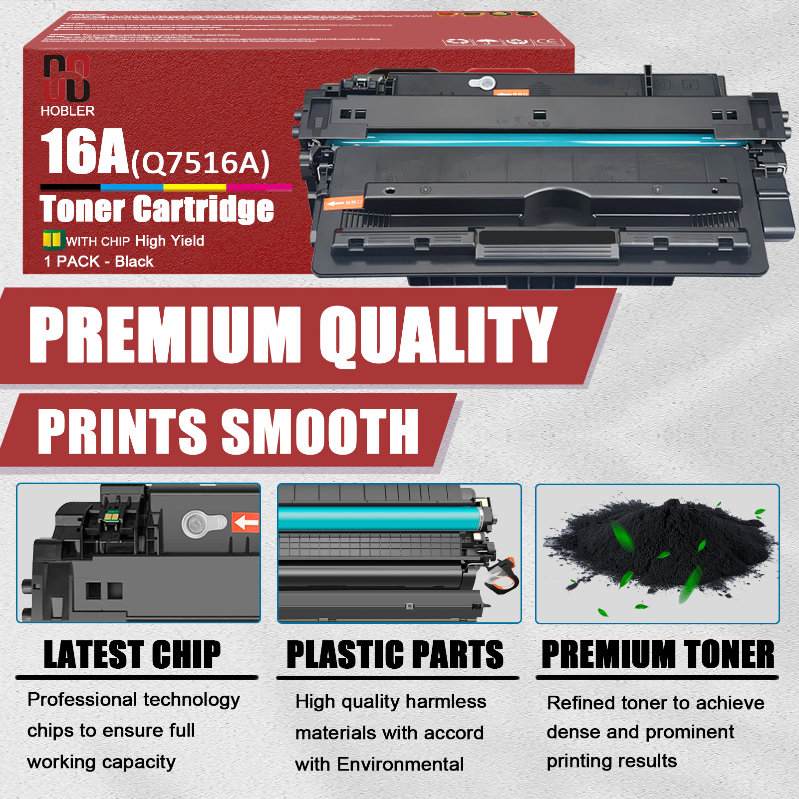 For HP 16A Q7516A Toner Cartridge Work for HP LaserJet 5200 5200n 5200tn 5200dtn 5200L 5200Lx Printers-PrintsBoost
