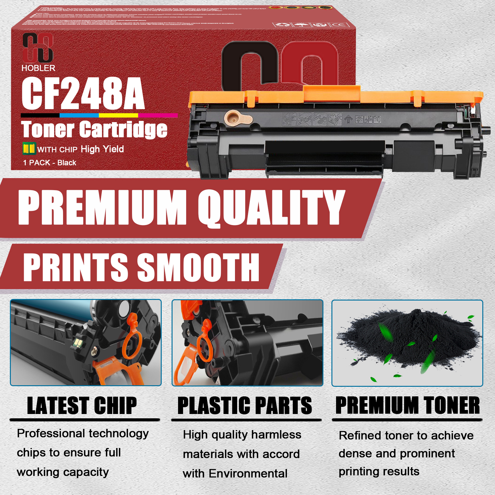 For HP 48A CF248A Toner Cartridge Work for HP LaserJet Pro M15a M15w MFP M28a M28w M31w Printers