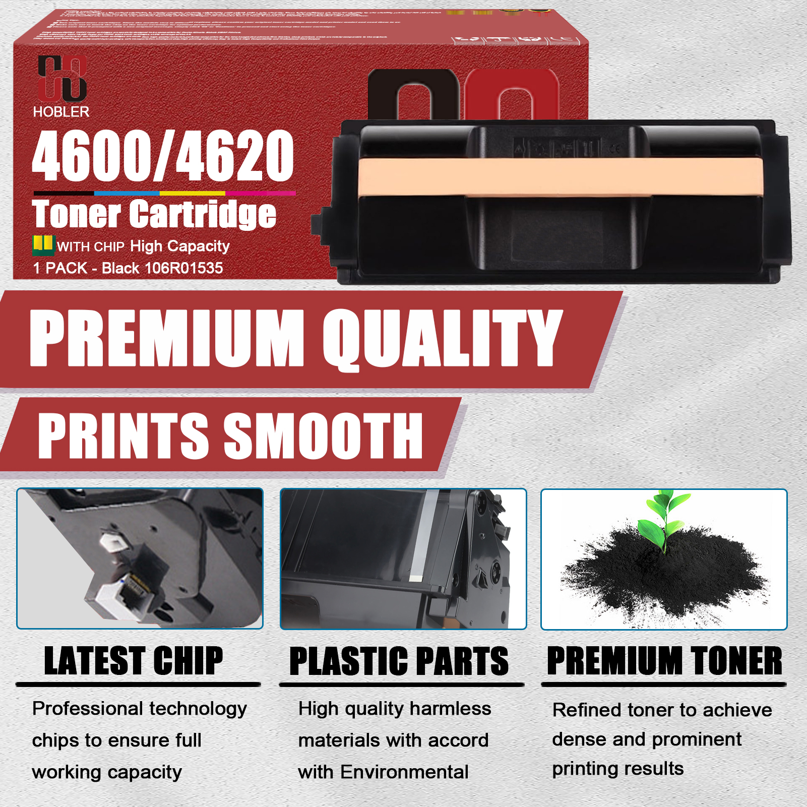 For Xerox 106R01535 Toner Cartridge Work for Xerox Phaser 4600 4600DN 4600N 4620 4620DN 4620DT 4622 4622DN 4622VDN Printers-PrintsBoost