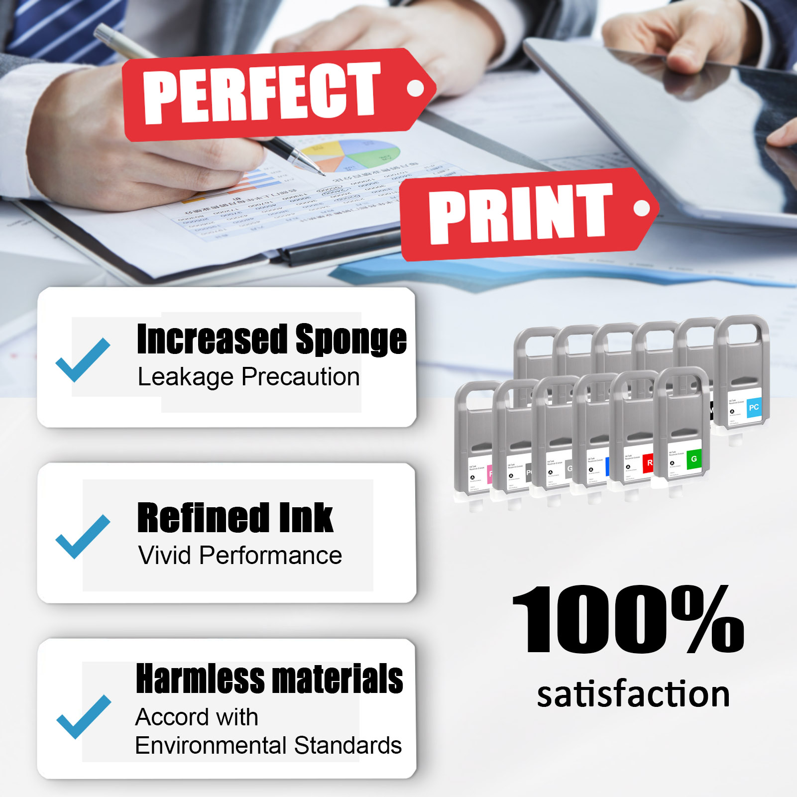 For Canon PFI-701 Ink Cartridge Work For Canon ImagePROGRAF IPF8000 IPF8000S IPF8100 IPF9000 IPF9000s IPF9100 Printers-PrintsBoost