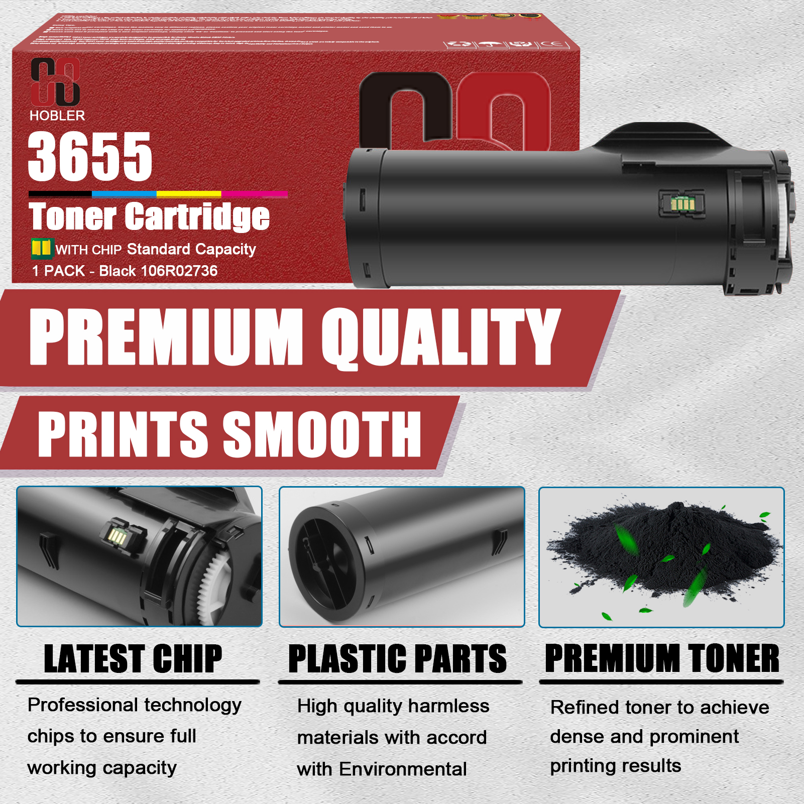 For Xerox 106R02736 Toner Cartridge Work for Xerox WorkCentre 3655 3655i 3655i/X 3655S Printers