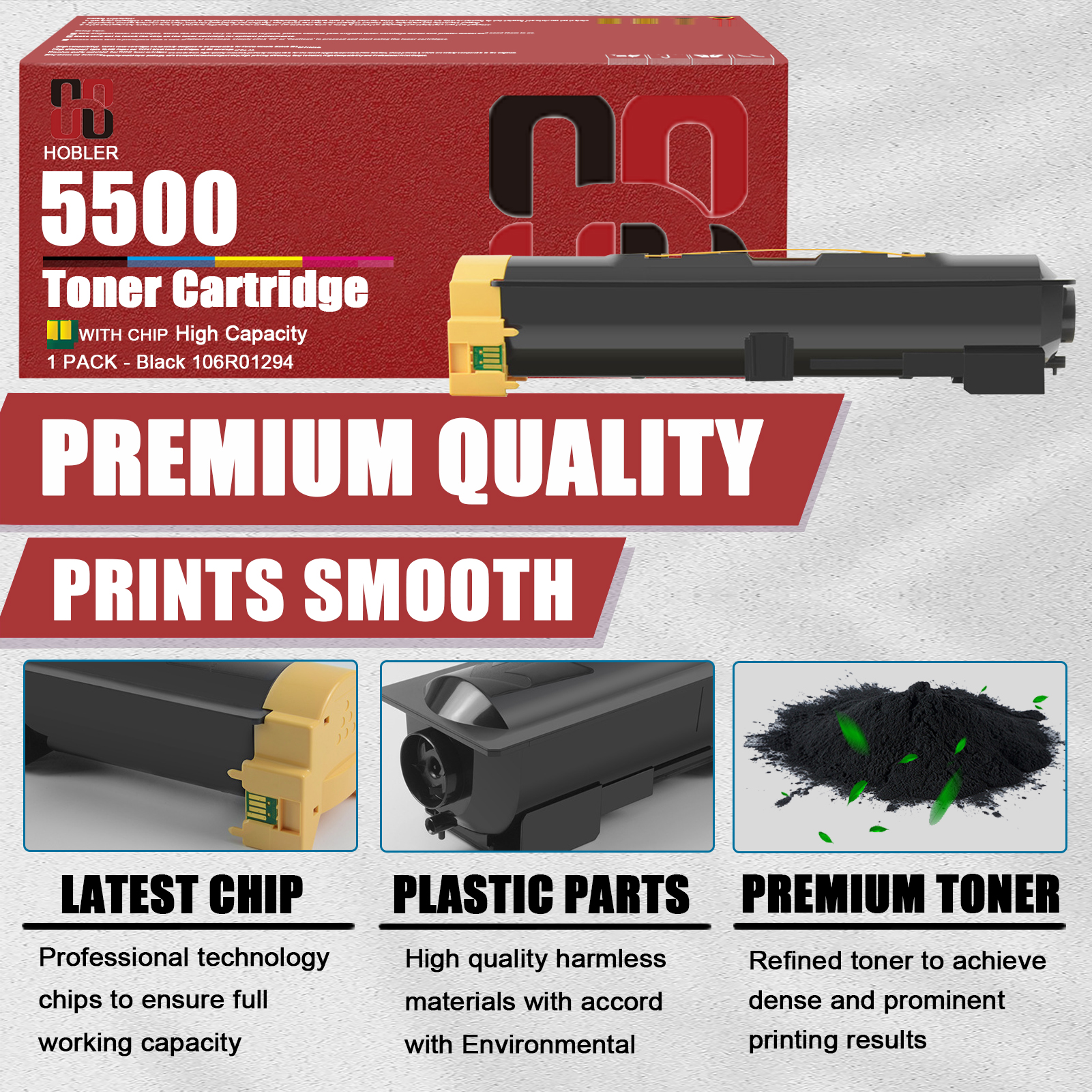 For Xerox 106R01294 Toner Cartridge Work for Phaser 5550 5550B 5550DN 5550DT 5550N 5550YDN 5550DX Printers-PrintsBoost