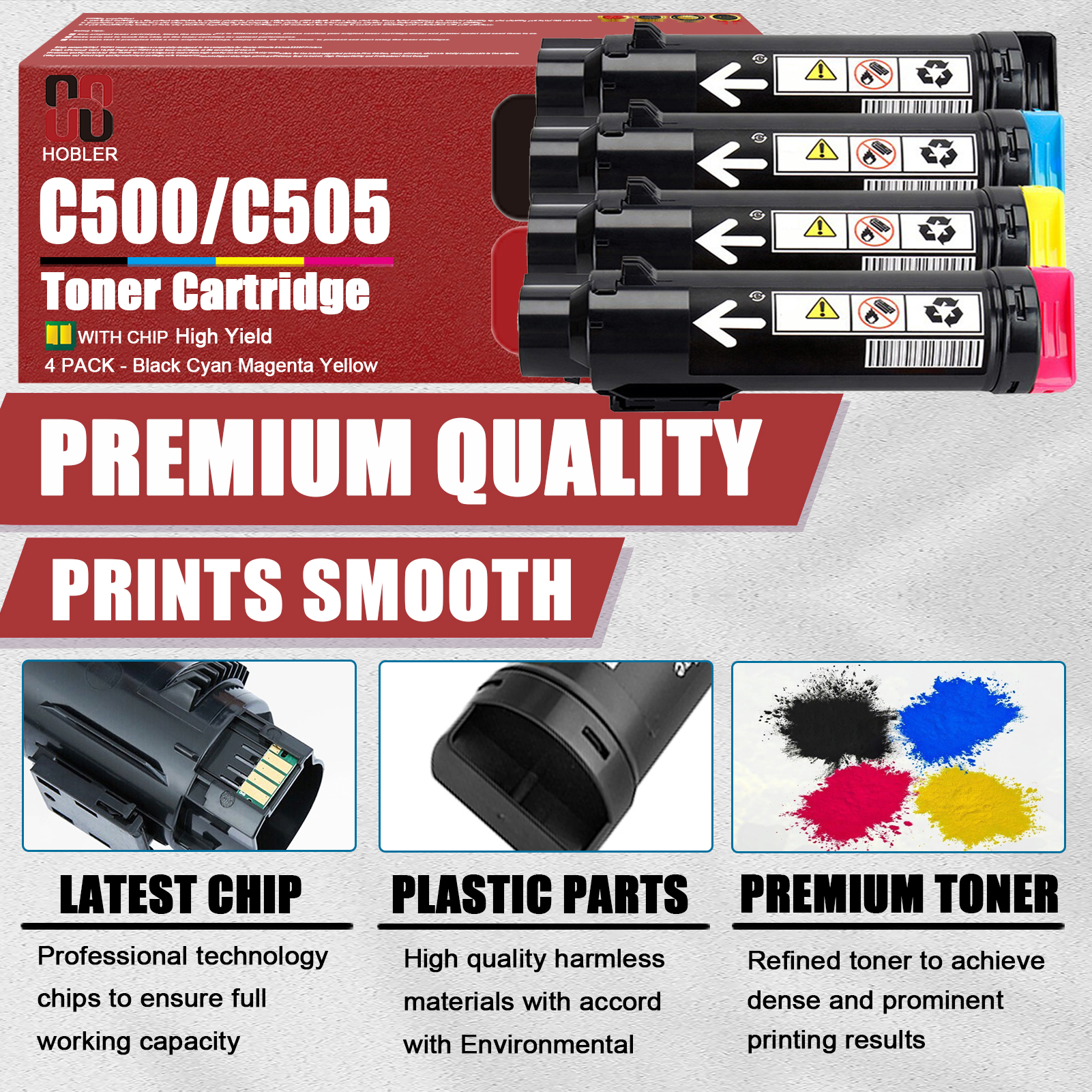 For Xerox 106R03862 106R03863 106R03864 106R03865 Toner Cartridge Work for Xerox VersaLink C500N C500DN C505N C505DN Printers-PrintsBoost