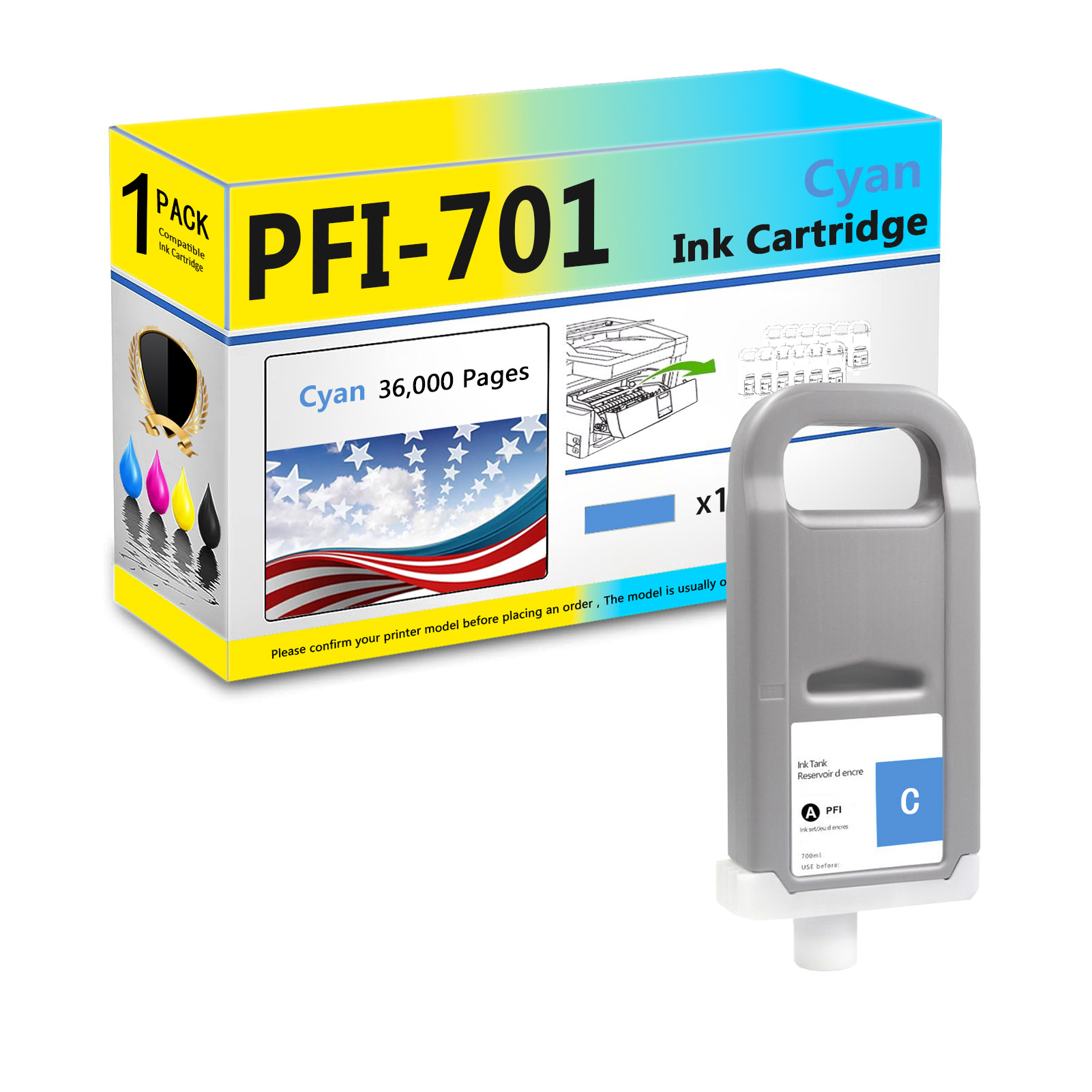 For Canon PFI-701 Ink Cartridge Work For Canon ImagePROGRAF IPF8000 IPF8000S IPF8100 IPF9000 IPF9000s IPF9100 Printers-PrintsBoost