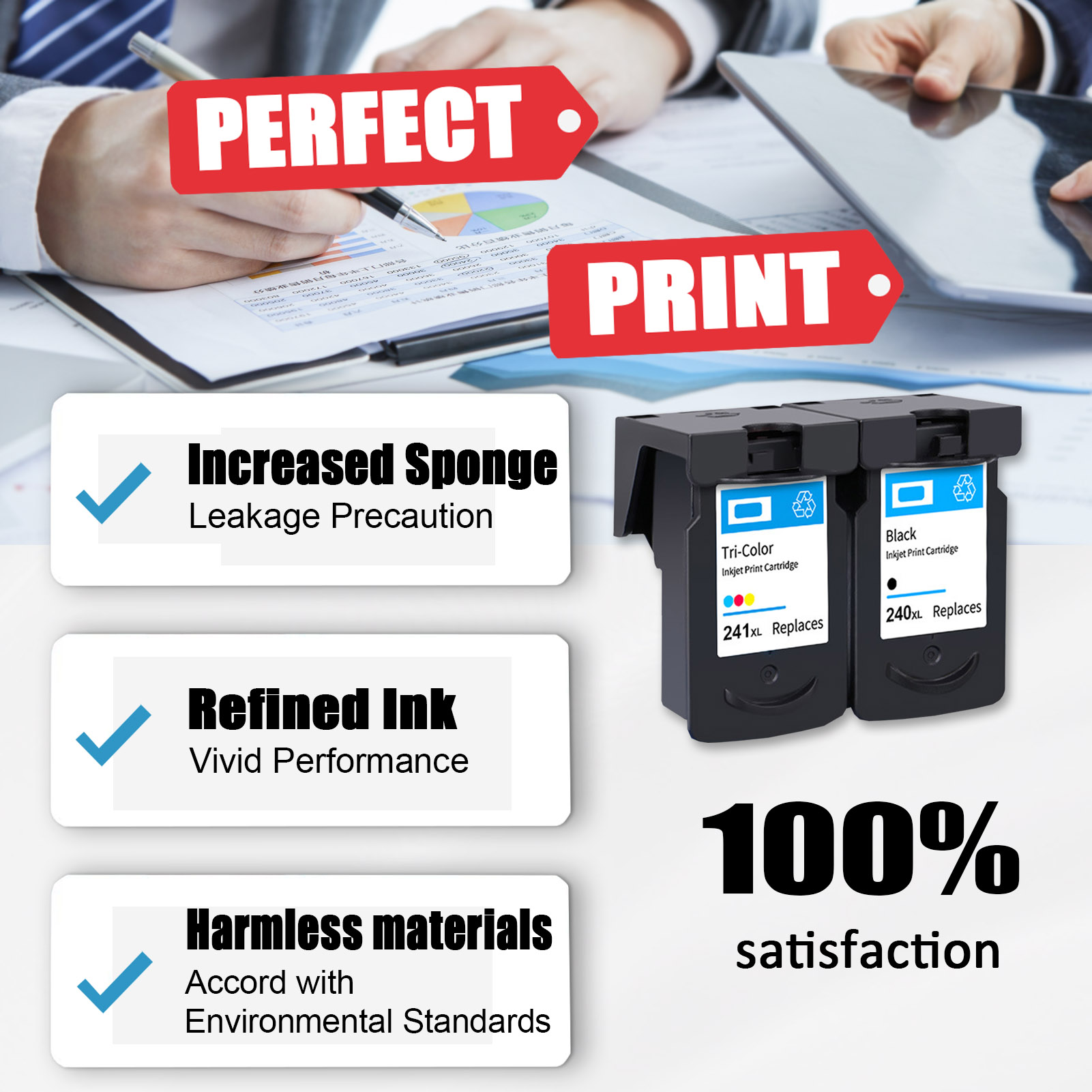 For Canon PG-240XL CL-241XL Ink Cartridge Work For Canon Pixma MG2120 MG3120 MG4120 MG2220 MG3220 MG4220 MG3520 MG3620 TS5120 MX512 MX432 MX472 MX372 MX392 Printers-PrintsBoost
