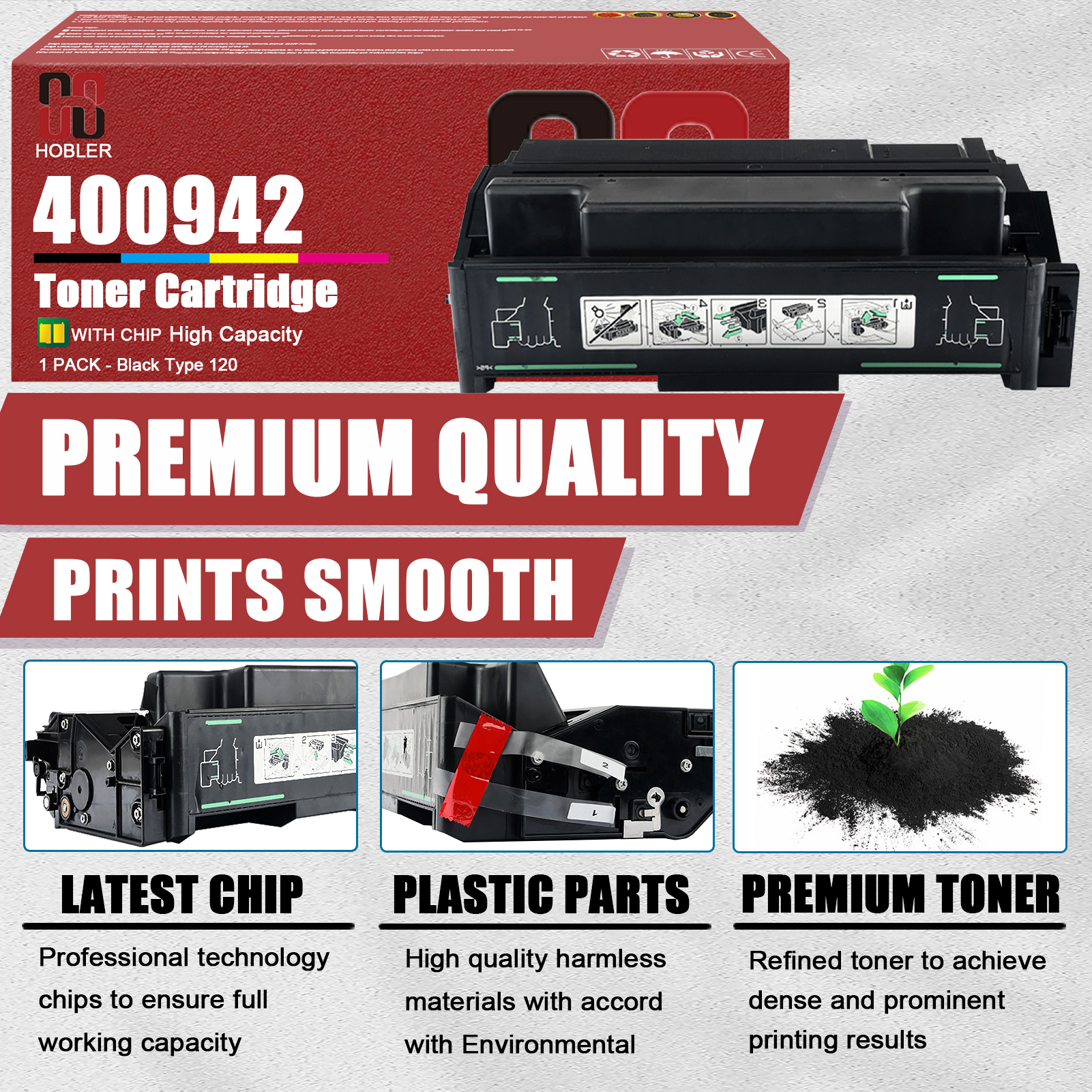 For Ricoh 400942 Type 120 Toner Cartridge Work for Ricoh Aficio AP400 AP400N AP410 AP410N Printers