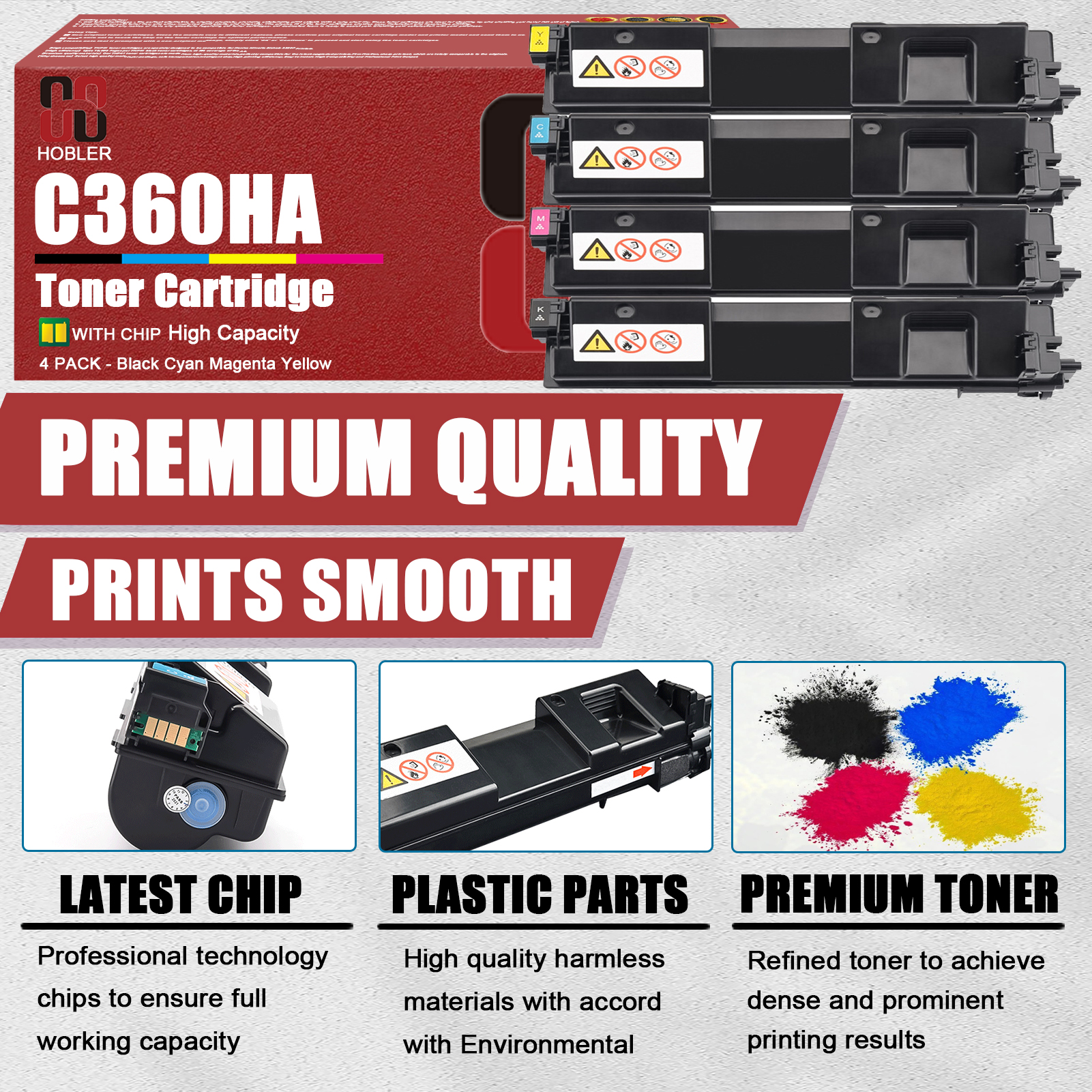 For Ricoh SP C360HA 408176 408177 408178 408179 Toner Cartridge Work for Ricoh SP C360DNw SP C360SFNw Printers-PrintsBoost