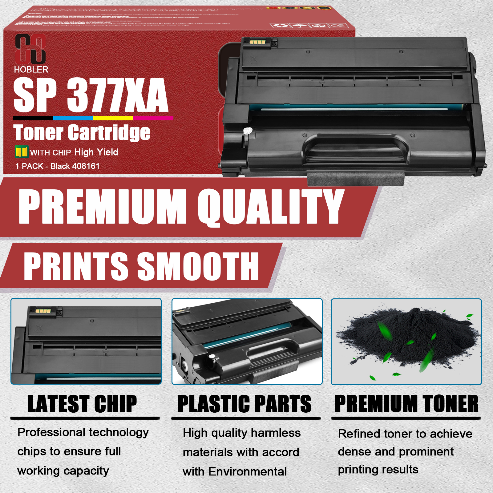 For Ricoh SP 377XA 408161 Toner Cartridge Work for Ricoh SP 377DNwX SP 377SFNwX Printers