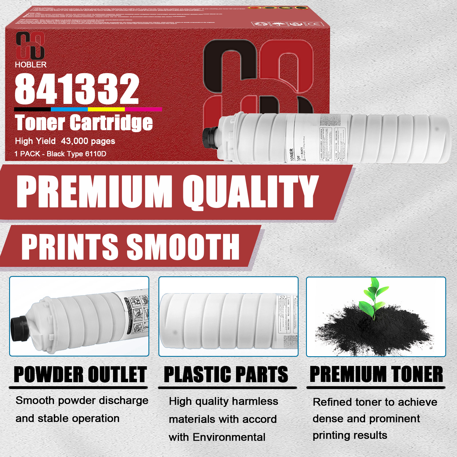 For Ricoh Type 6110D 6075 841332 Toner Cartridge Work for Ricoh 1060 1075 2051 2060 2075 MP 5500 6000 6001 6500 7000 7500 Printers-PrintsBoost