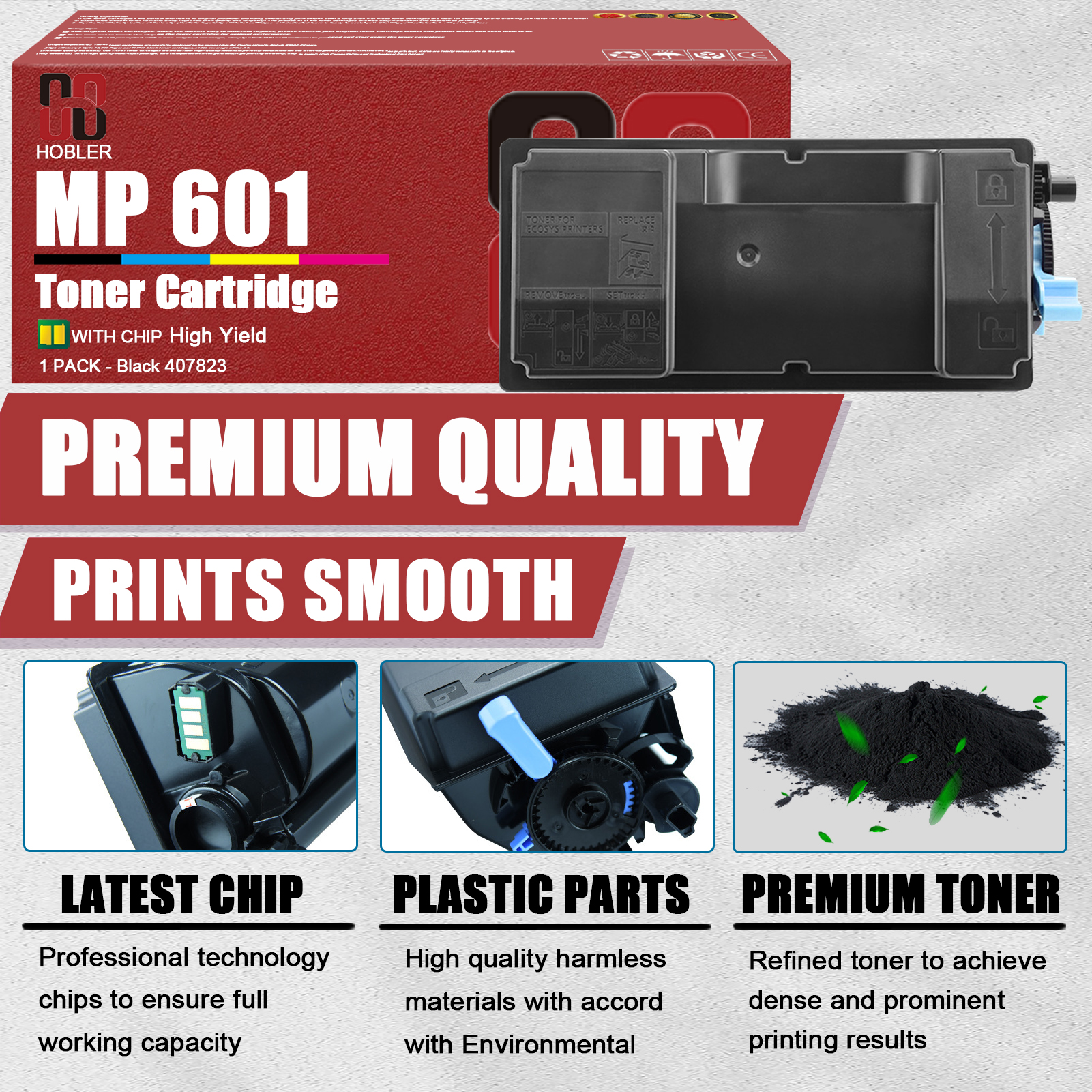 For Ricoh MP 601 407823 Toner Cartridge Work for Ricoh MP 501 501SPF 501SPFG 601SPF 601SPFG SP 5300DN 5310 5310DN Printers-PrintsBoost