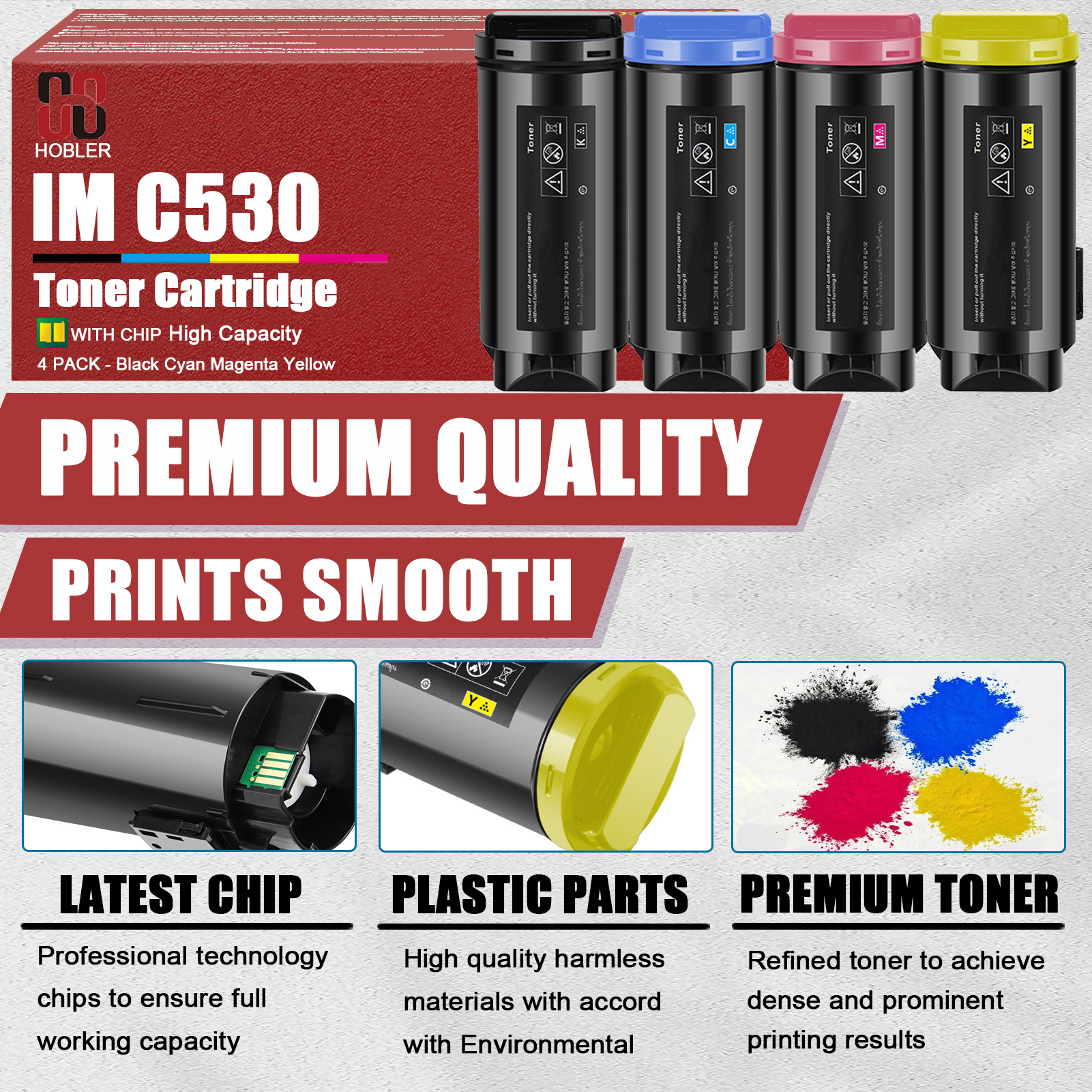For Ricoh IM C530 418236 418237 418238 418239 Toner Cartridge Work for Ricoh IM C530FB C530 Printers