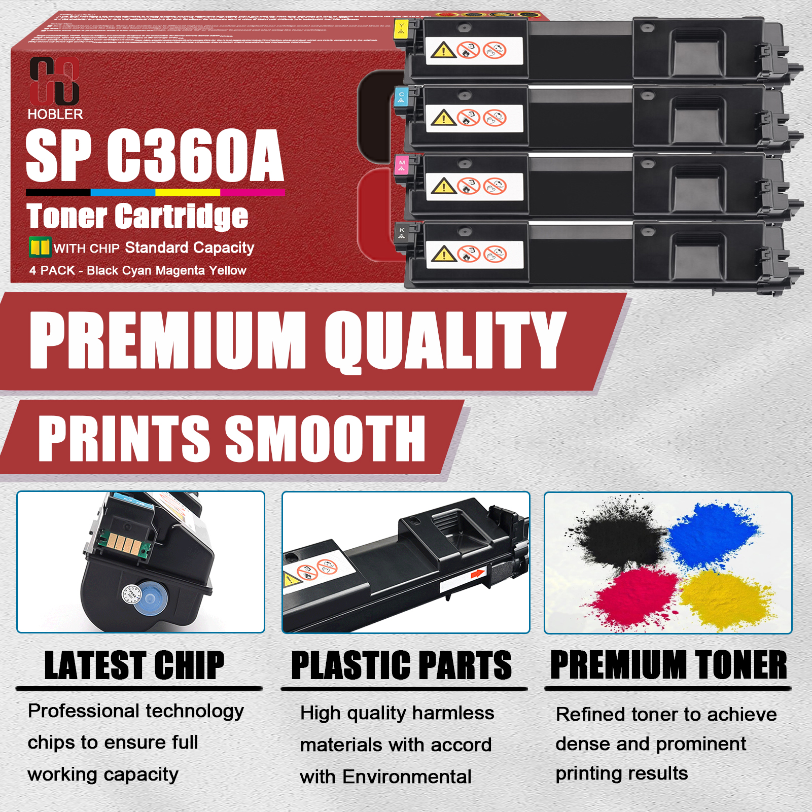 For Ricoh SP C360A 408180 408181 408182 408183 Toner Cartridge Work for Ricoh SP C360DNw SP C360SFNw Printers-PrintsBoost