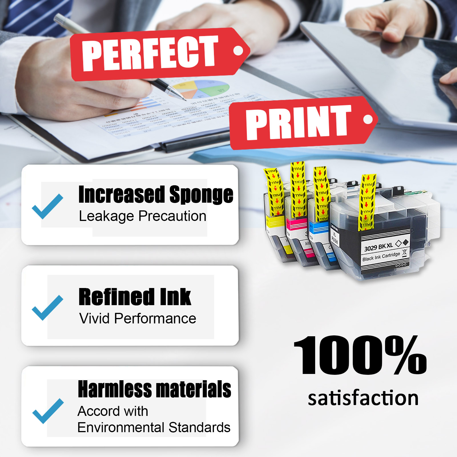 For Brother LC3029XXL Ink Cartridge Work For Brother MFC-J5830DW MFC-J5830DWXL MFC-J5930DW MFC-J6535DW MFC-J6935DW Printers-PrintsBoost