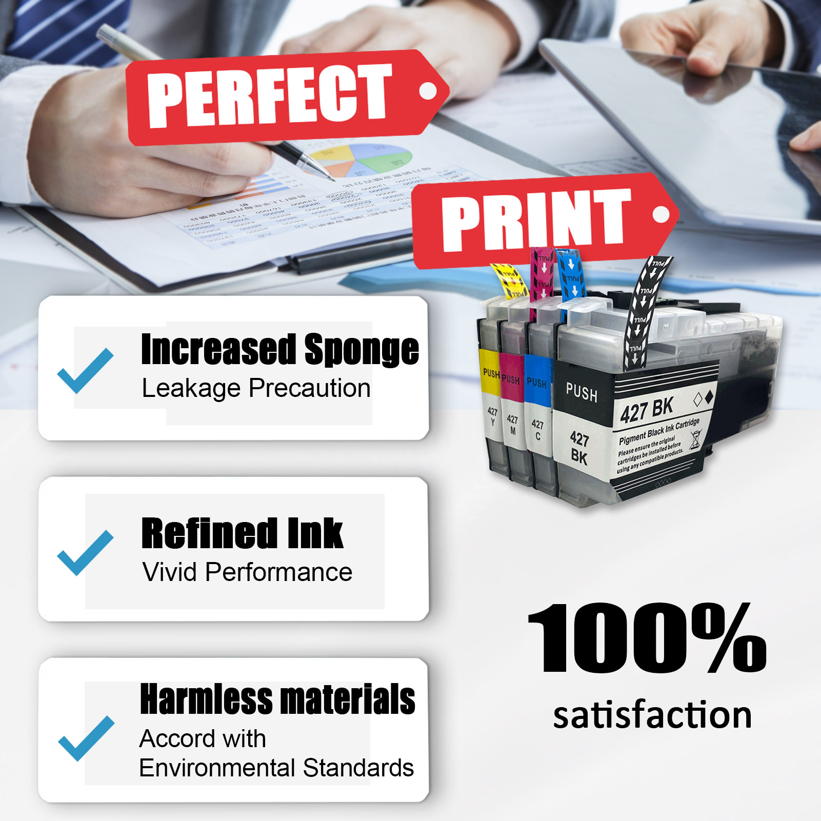 For Brother LC427 Ink Cartridge Work For Brother HL-J6010DW MFC-J5955DW MFC-J6955DW MFC-J6957DW MFC-J6959DW Printers-PrintsBoost