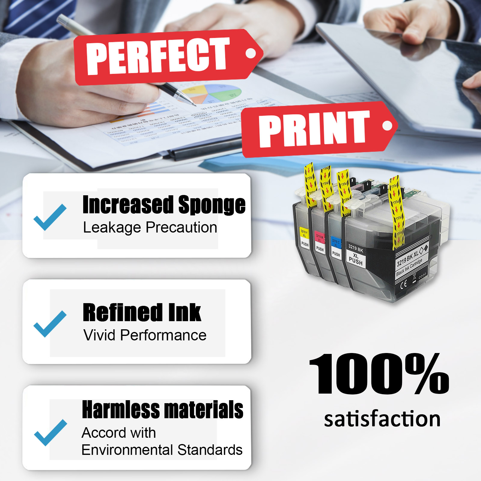 For Brother LC3219XL Ink Cartridge Work For Brother MFC-J5330DW MFC-J5335DW MFC-J5730DW MFC-J5930DW MFC-J6530DW MFC-J6930DW MFC-J6935DW Printers-PrintsBoost