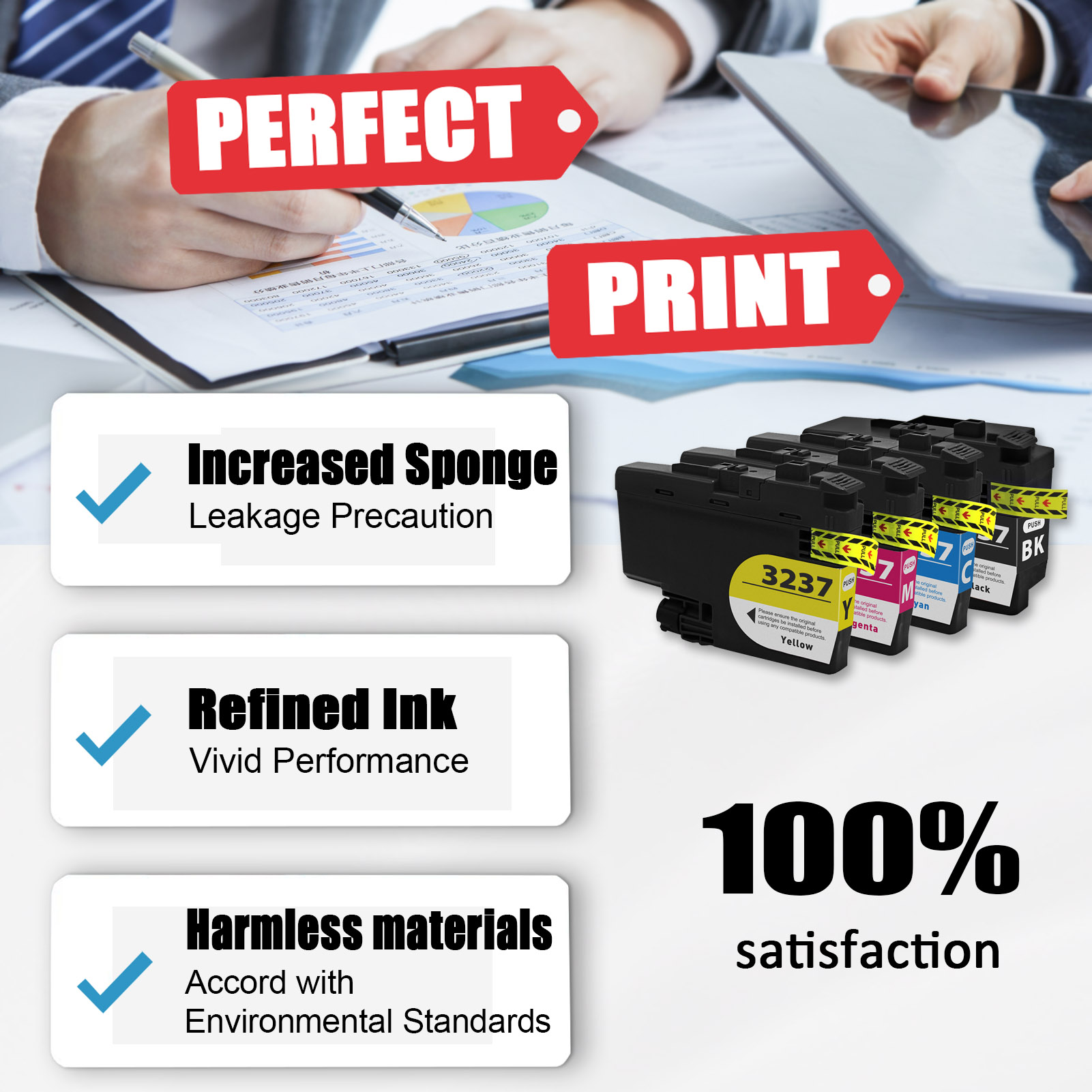 For Brother LC3237 Ink Cartridge Work For Brother HL-J6000DW HL-J6100DW MFC-J5945DW MFC-J6945DW MFC-J6947DW Printers-PrintsBoost