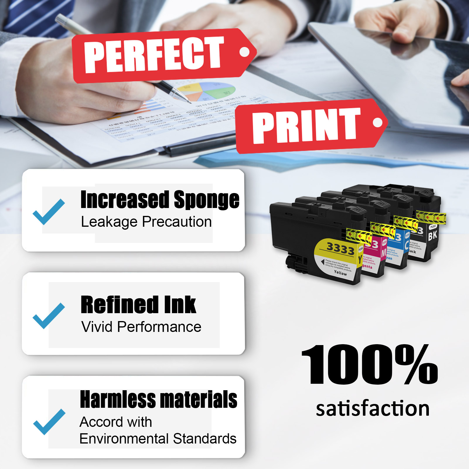 For Brother LC3333 Ink Cartridge Work For Brother DPC-J1100DW MFC-J1300DW Printers