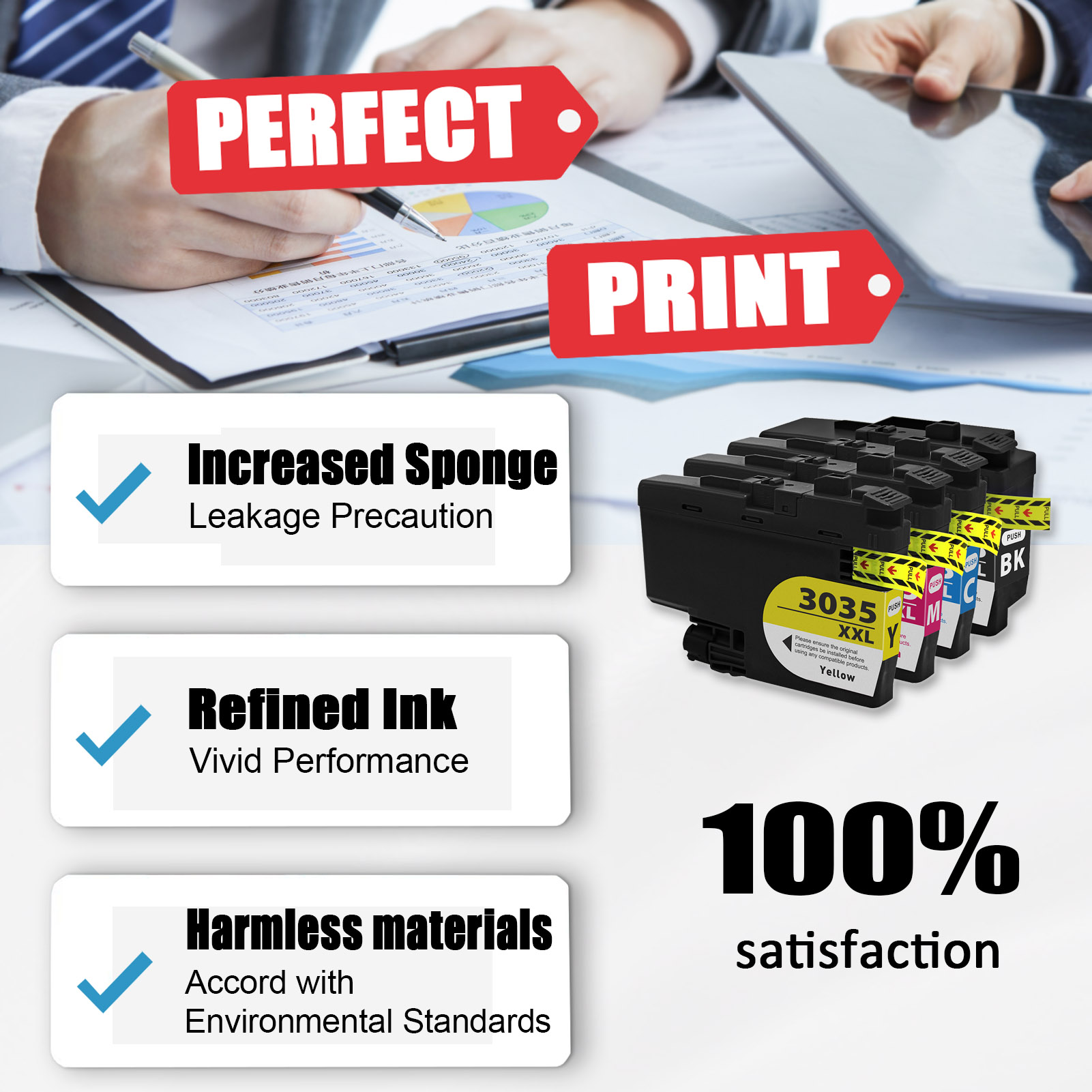 For Brother LC3035XXL Ink Cartridge Work For Brother MFC-J805DW MFC-J815DW MFC-J995DW MFC-J805DW XL MFC-J815DW XL MFC-J995DW XL Printers-PrintsBoost