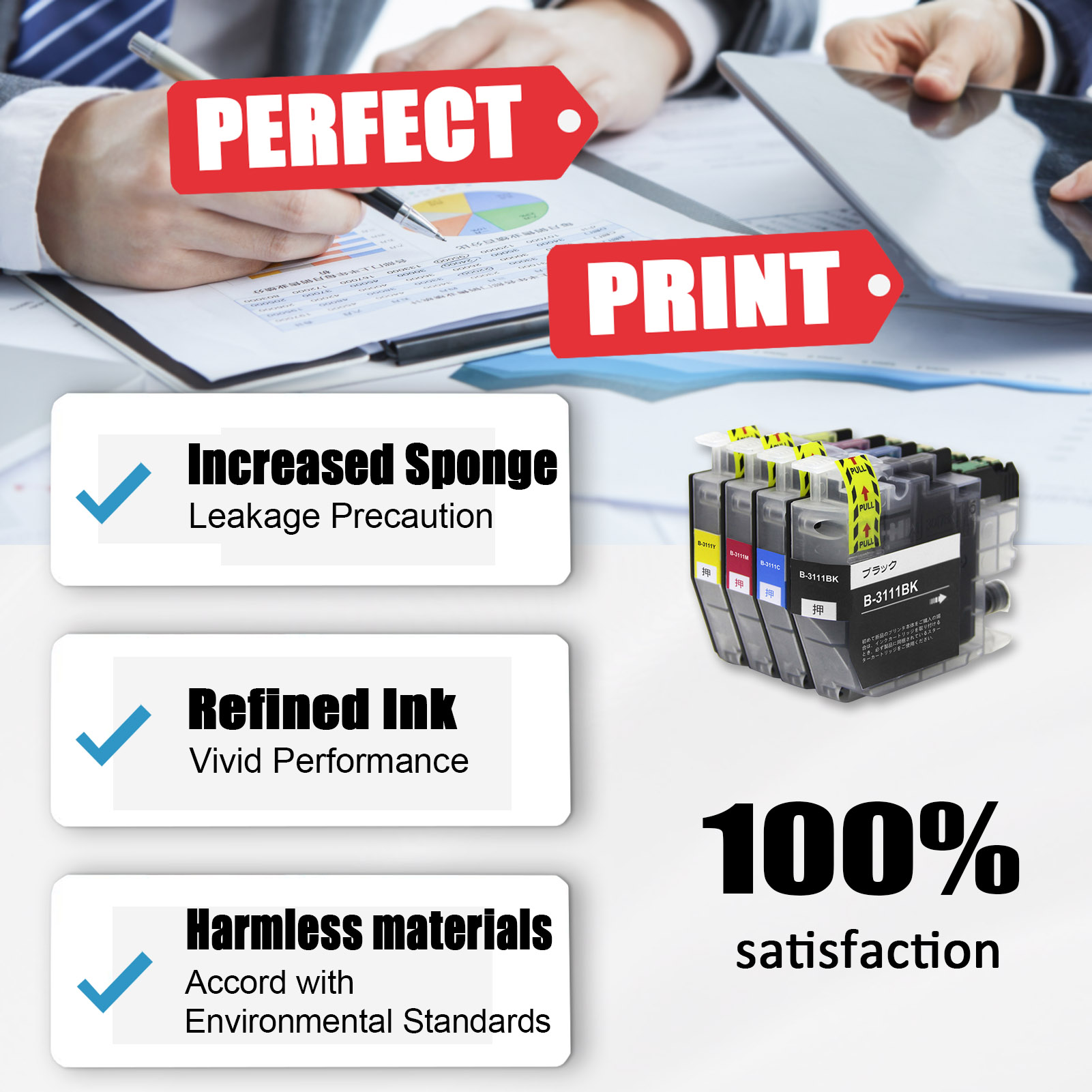 For Brother LC3111 Ink Cartridge Work For Brother DCP-J982N DCP-J978N DCP-J973N DCP-J972N DCP-J582N DCP-J577N DCP-J572N MFC-J903N MFC-J898N MFC-J893N Printers-PrintsBoost