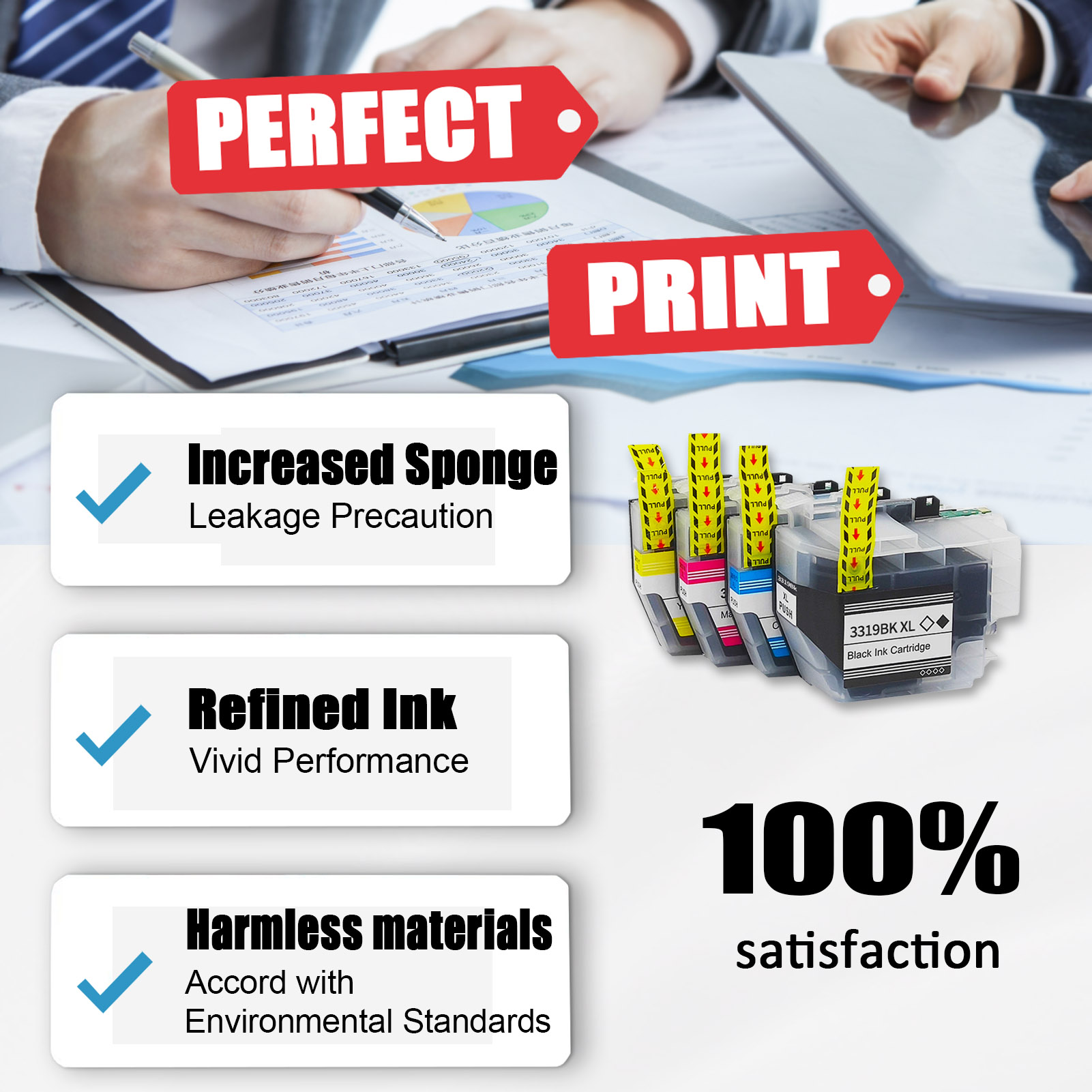 For Brother LC3319XL Ink Cartridge Work For Brother MFC-J5330DW MFC-J5730DW MFC-J6530DW MFC-J6730DW MFC-J6930DW Printers-PrintsBoost