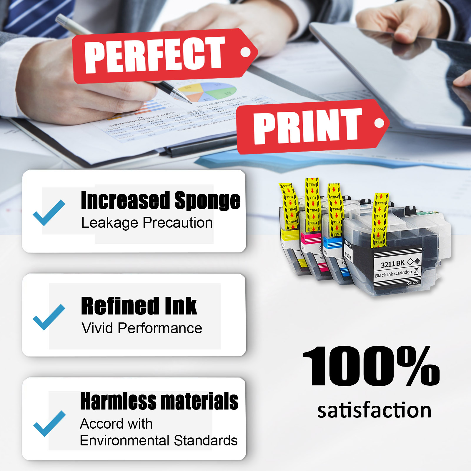 For Brother LC3211 LC3213 Ink Cartridge Work for Brother DCP-J572DW DCP-J772DW DCP-J774DW MFC-J491DW MFC-J497DW MFC-J890DW MFC-J895DW Printers-PrintsBoost