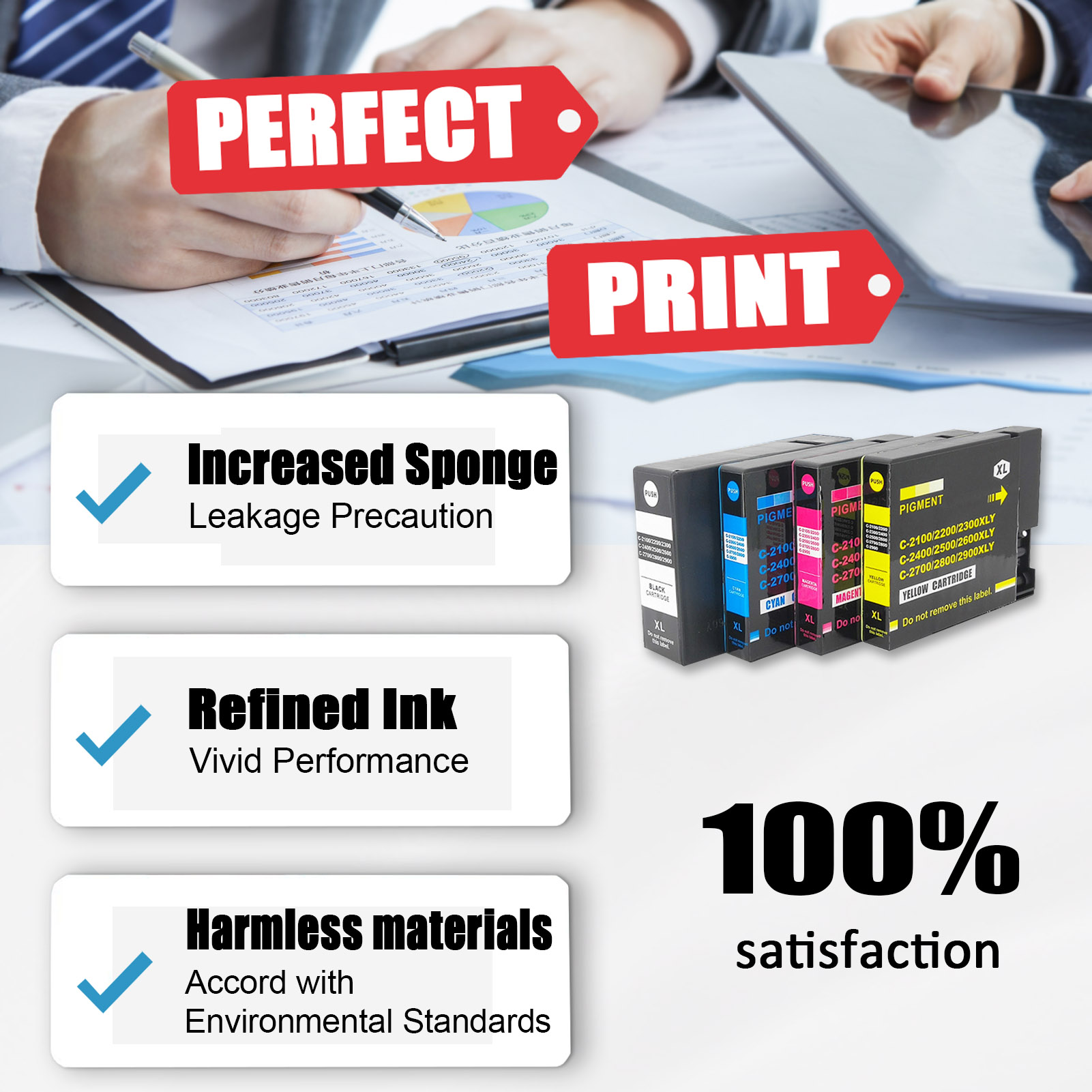 For Canon PGI-2500XL Ink Cartridge Work For Canon MAXIFY IB4050 IB4150 MB5050 MB5150 MB5350 MB5450 Printers-PrintsBoost