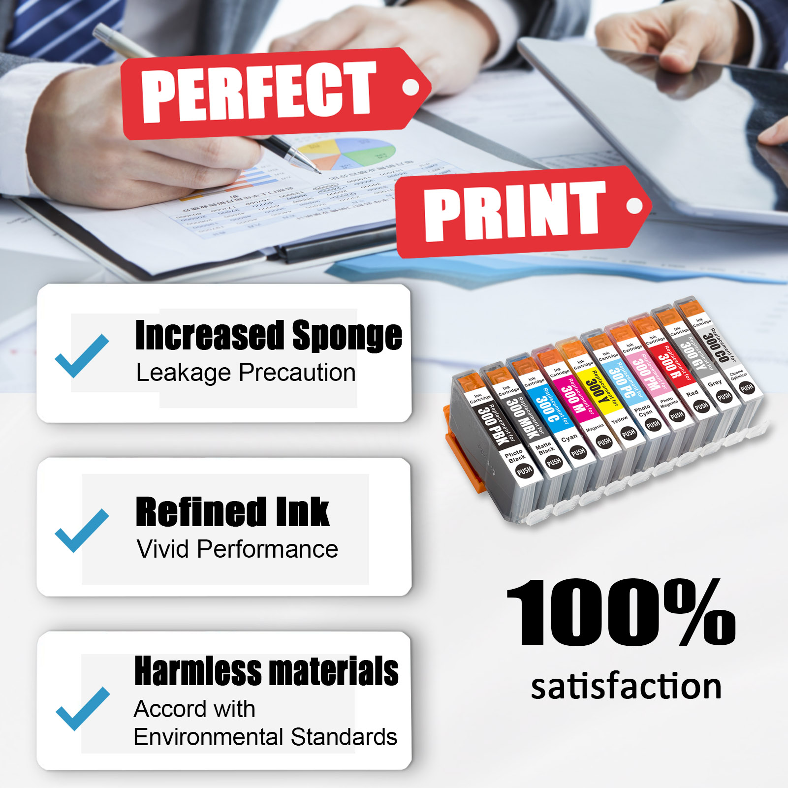 For Canon PFI-300 Ink Cartridge Work For Canon ImagePROGRAF Pro 300 Printer