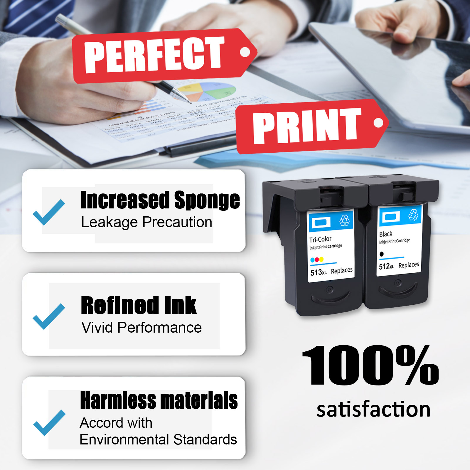 For Canon PG-512XL CL-513XL Ink Cartridge Work For Canon Pixma MP230 MP235 MP240 MP250 MP252 MP260 MP270 MP272 MP280 MP282 Printers-PrintsBoost