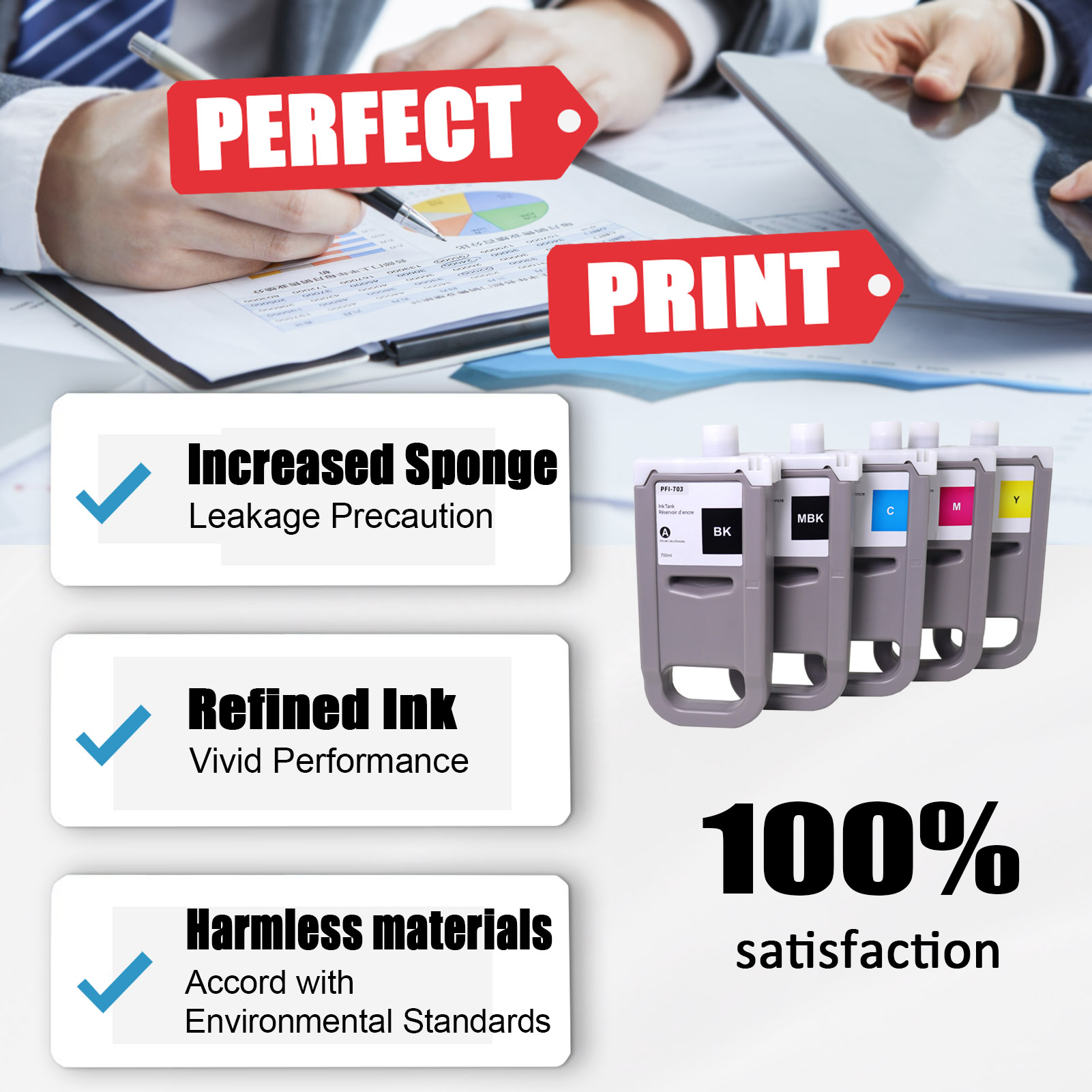 For Canon PFI-703 Ink Cartridge Work For Canon ImagePROGRAF IPF810 IPF815 IPF820 IPF825 Printers