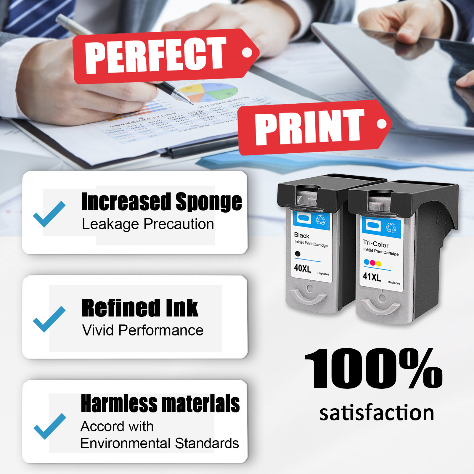 For Canon PG-40XL CL-41XL Ink Cartridge Work For Canon Pixma IP1600 IP1700 IP1800 IP2600 MP140 MP150 MP151 MP160 MP170 MP180 Printers-PrintsBoost