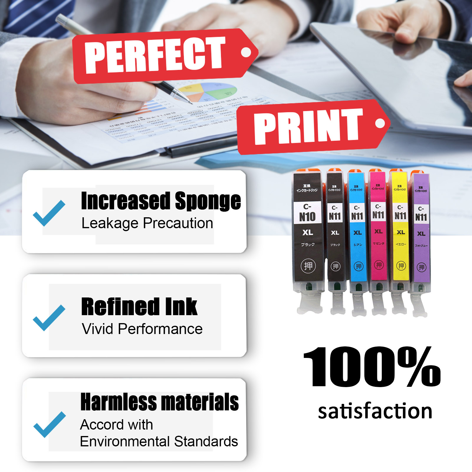 For Canon XKI-N10XL XKI-N11XL Ink Cartridge Work For Canon PIXUS XK50 XK60 XK70 XK80 XK90 Printers