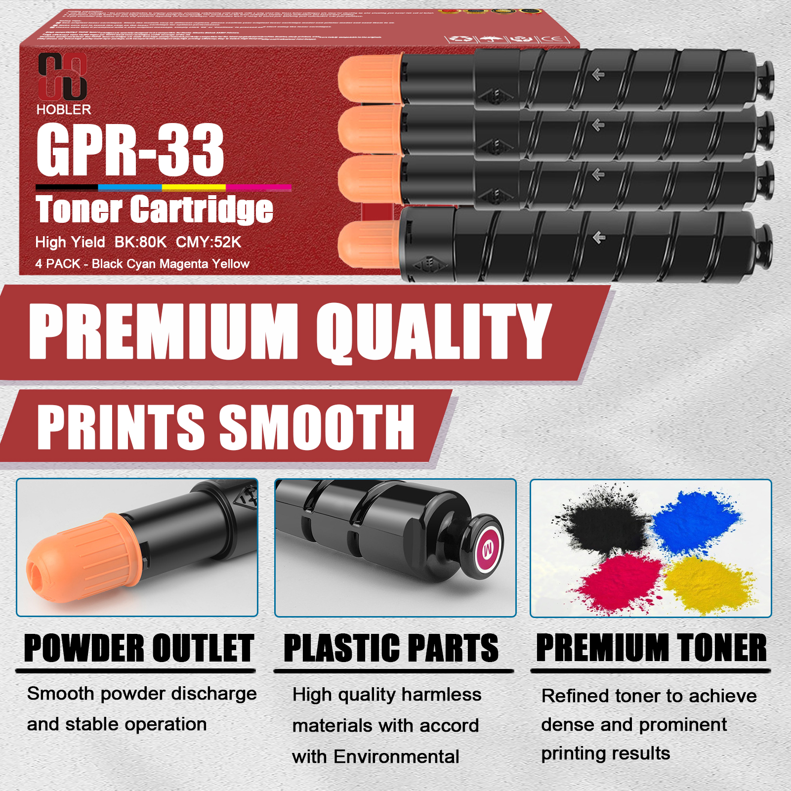 For Canon GPR-33 2792B003AA 2796B003AA 2800B003AA 2804B003AA Toner Cartridge Work for Canon IR C7055 C7065 C7260 C7270 Copiers