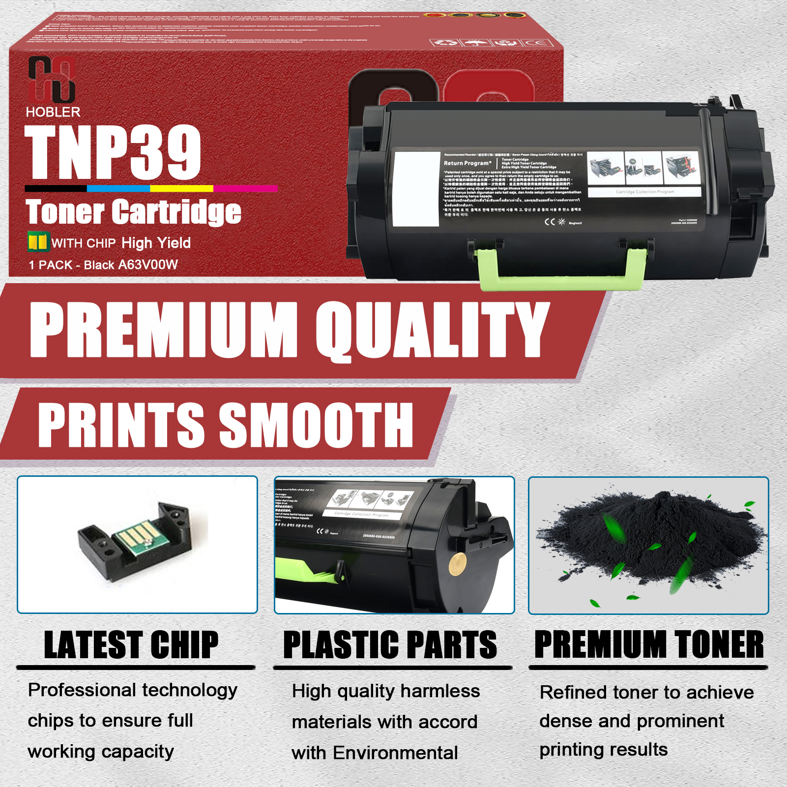 For Konica Minolta TNP39K TNP-39 A63V00W Toner Cartridge Work for Konica Minolta Bizhub 3300P 3301P Printers