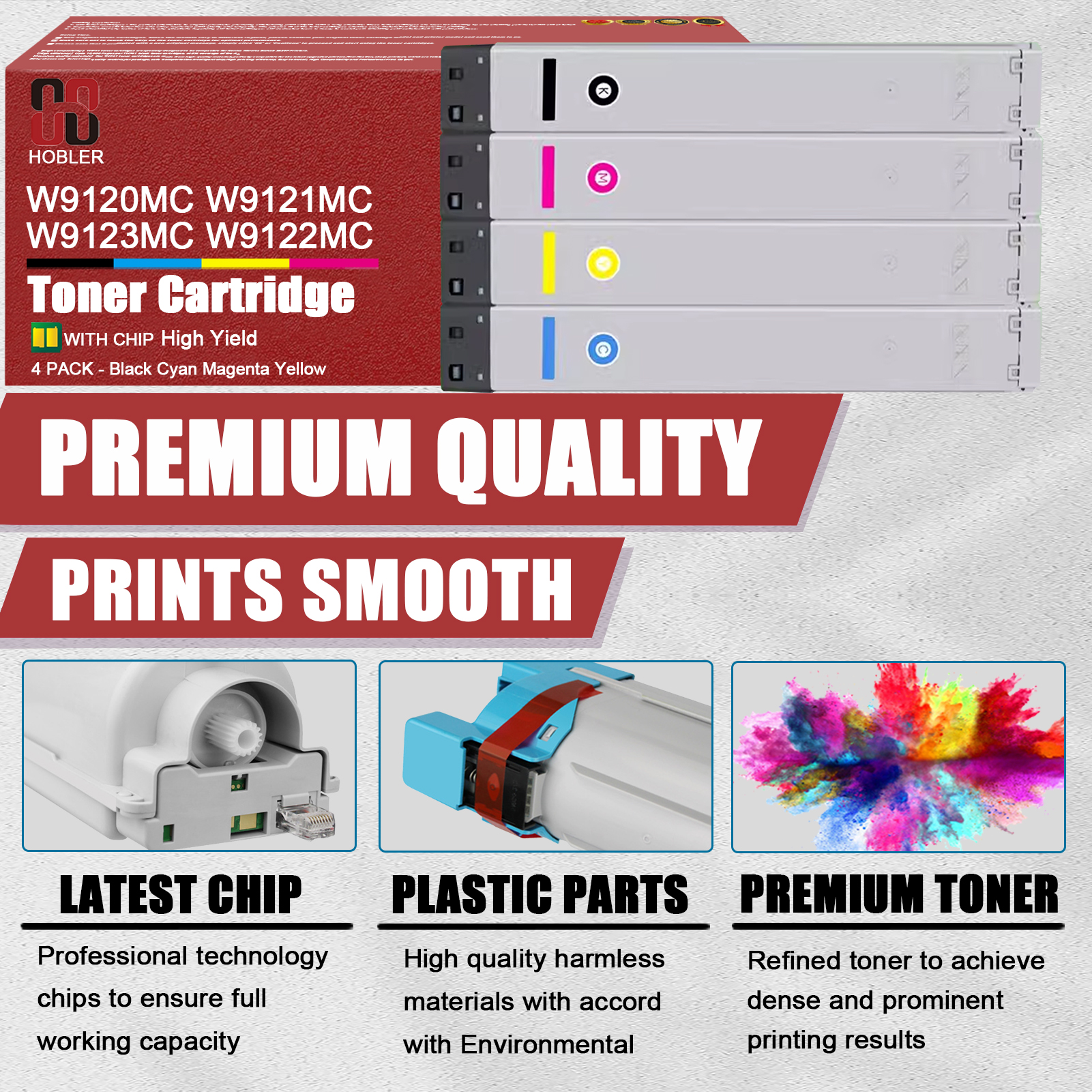 For HP W9120MC W9121MC W9123MC W9122MC Toner Cartridge Work for HP Color LaserJet Managed MFP E78528dn E78523dn Printers