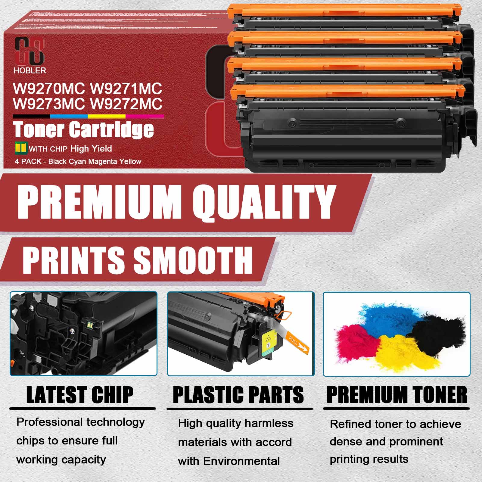 For HP W9270MC W9271MC W9273MC W9272MC Toner Cartridges Work for HP Laserjet Enterprise X677 X67755dn X67755z X67755s X67765z X67765dn X67765s Printers