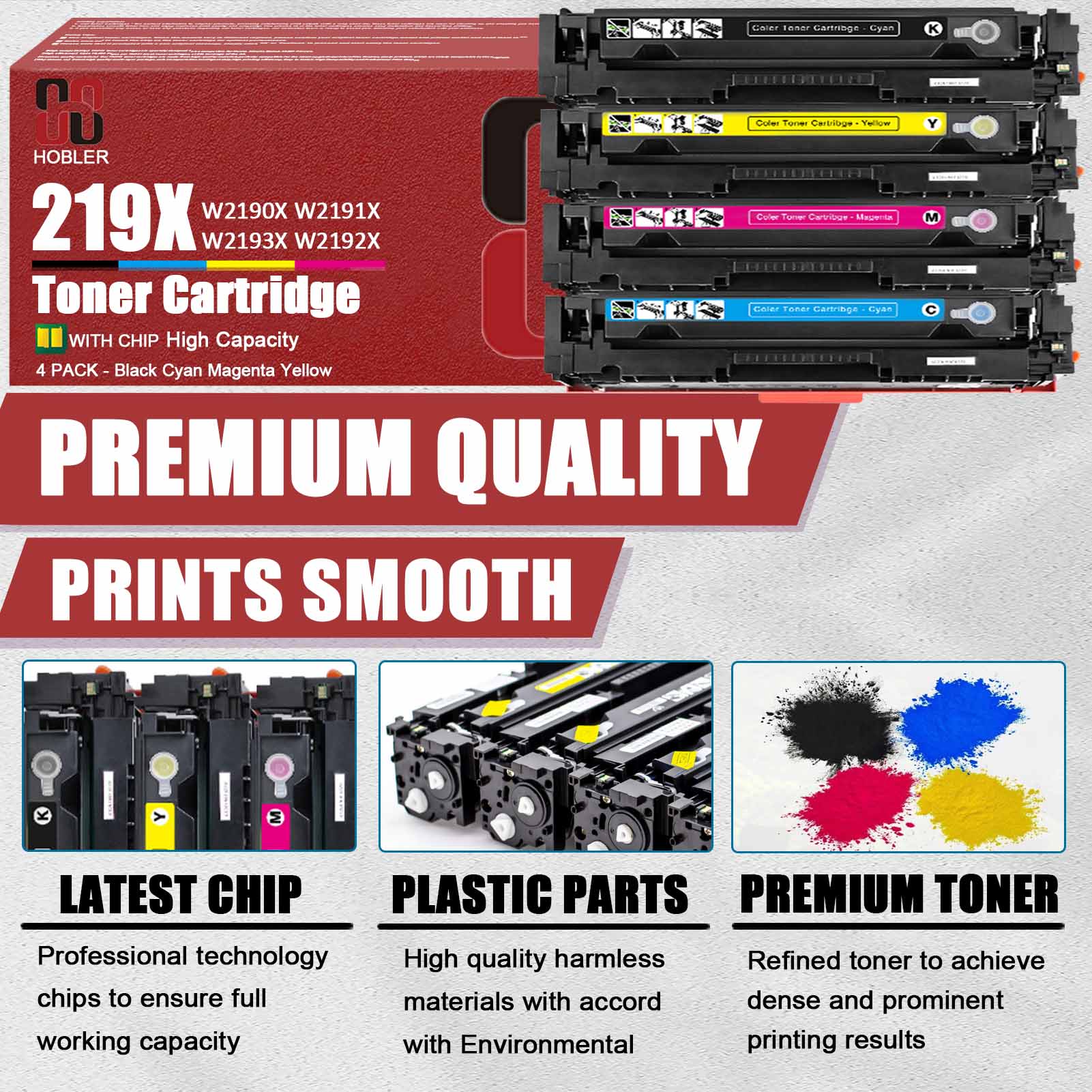 For HP 219X W2190X W2191X W2193X W2192X Toner Cartridge Work for HP Laserjet Pro 3202dn 3202dng 3202dw 3302fdn 3302fdng 3302fdw 3302fdwg 3302sdw 3302sdwg Printers