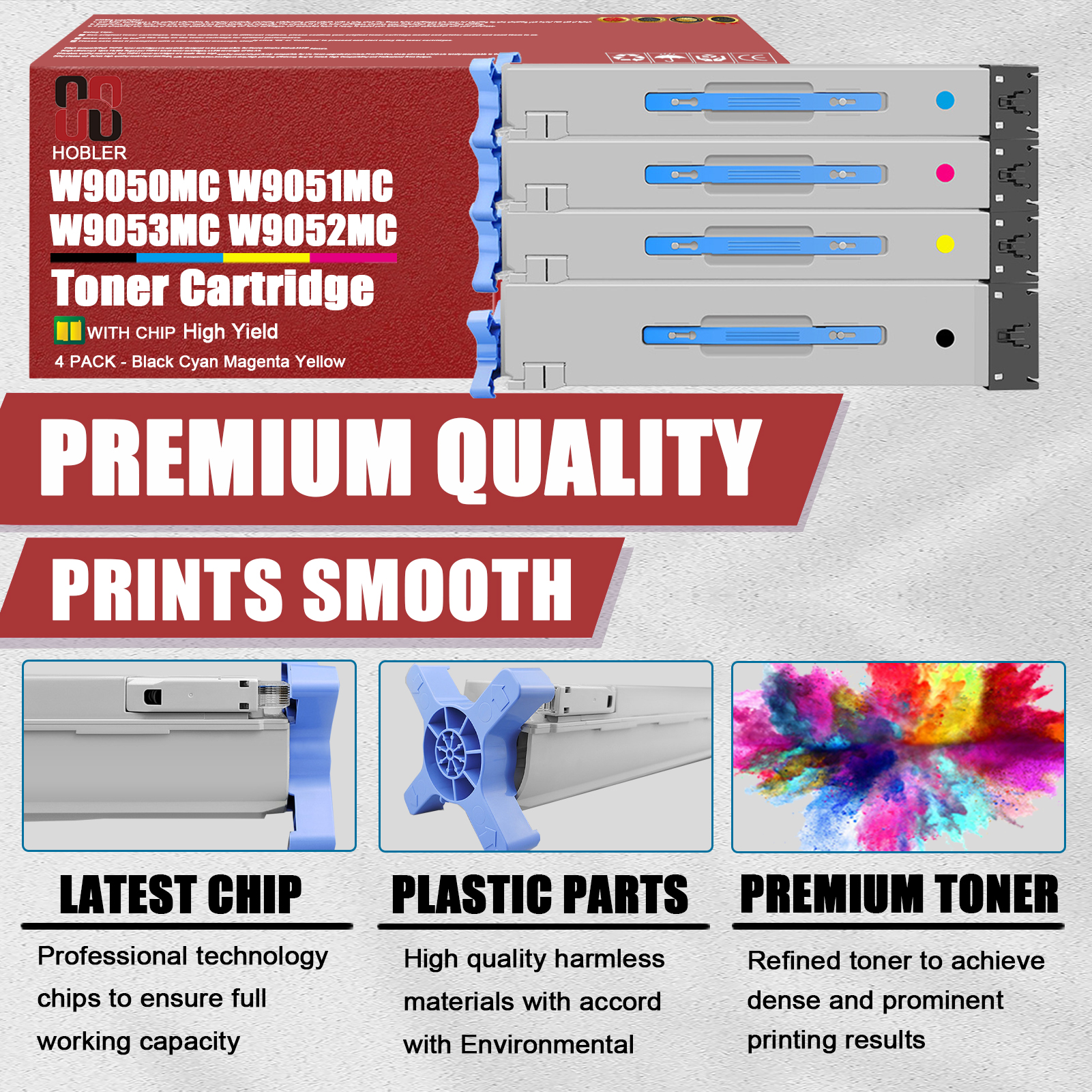 For HP W9050MC W9051MC W9053MC W9052MC Toner Cartridge Work for HP Color LaserJet Managed MFP E87640z E87650z E87660z Printers