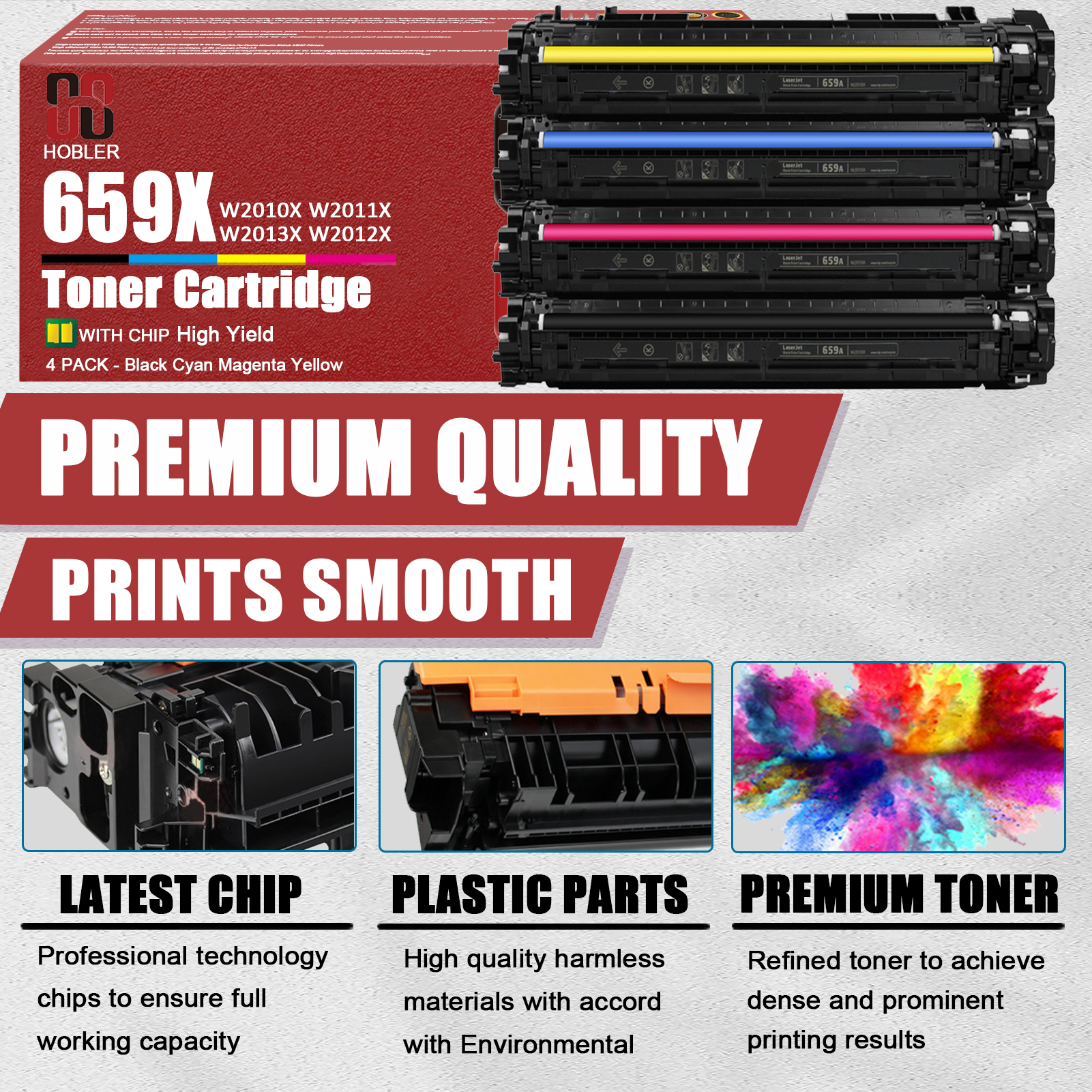 For HP 659X W2010X W2011X W2013X W2012X Toner Cartridge Work for HP Color LaserJet Enterprise M856dn M856x M776dn M776dn M776z M776zs Printers
