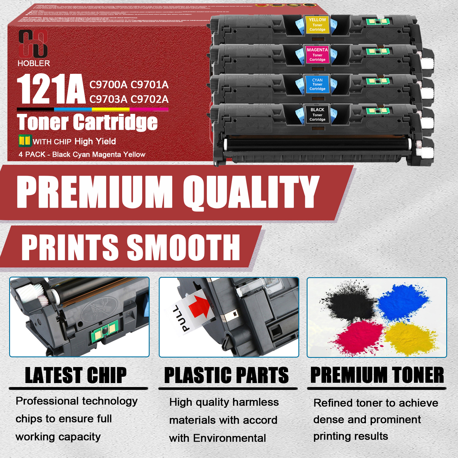 For HP 121A C9700A C9701A C9703A C9702A Toner Cartridge Work for HP Color Laserjet 1500 1500L 2500 2500L 2500n 2500tn Printers