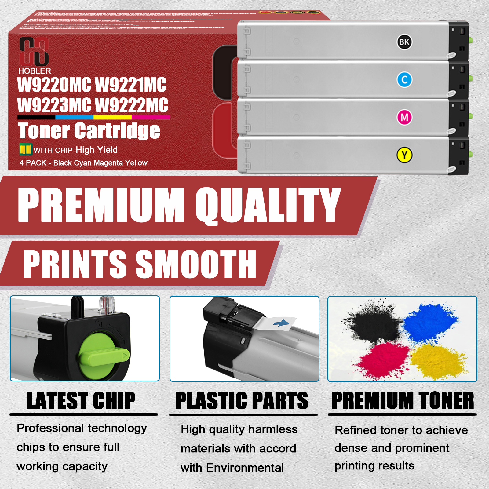 For HP W9220MC W9221MC W9223MC W9222MC Toner Cartridges compatible for HP Color LaserJet Managed MFP E78223dn E78228dn Printers