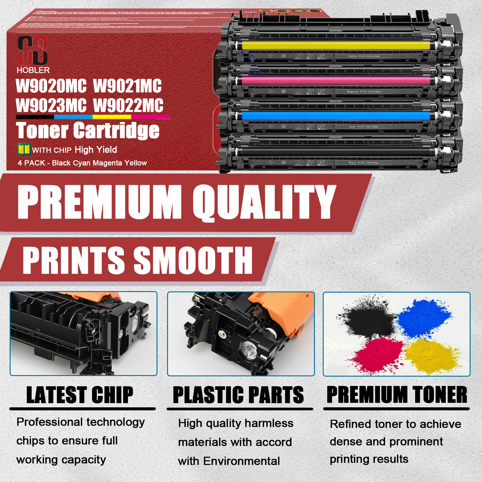 For HP W9020MC W9021MC W9023MC W9022MC Toner Cartridge Work for HP Color LaserJet Managed E75245dn Printer