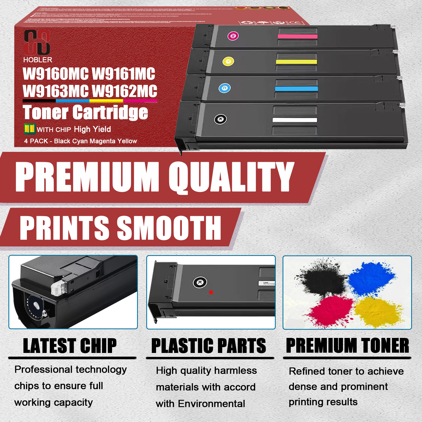 For HP W9160MC W9161MC W9163MC W9162MC Toner Cartridge Work for HP Color LaserJet Managed MFP E87740dn E87750dn E87760dn E87770dn E87740z E87750z E87760z Printers