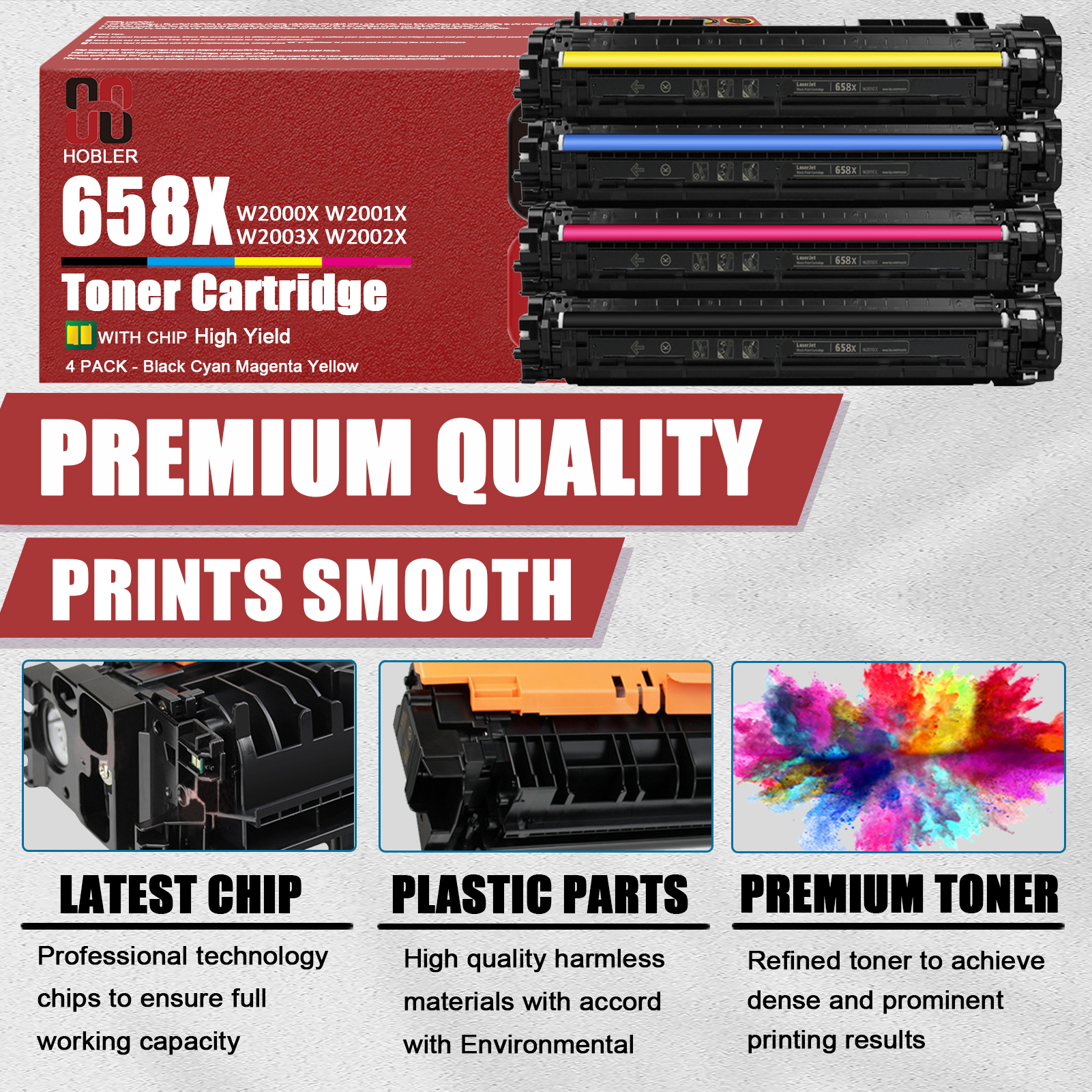 For HP 658X W2000X W2001X W2003X W2002X Toner Cartridge Work for HP Color LaserJet Enterprise M751dn M751n M751 Printers