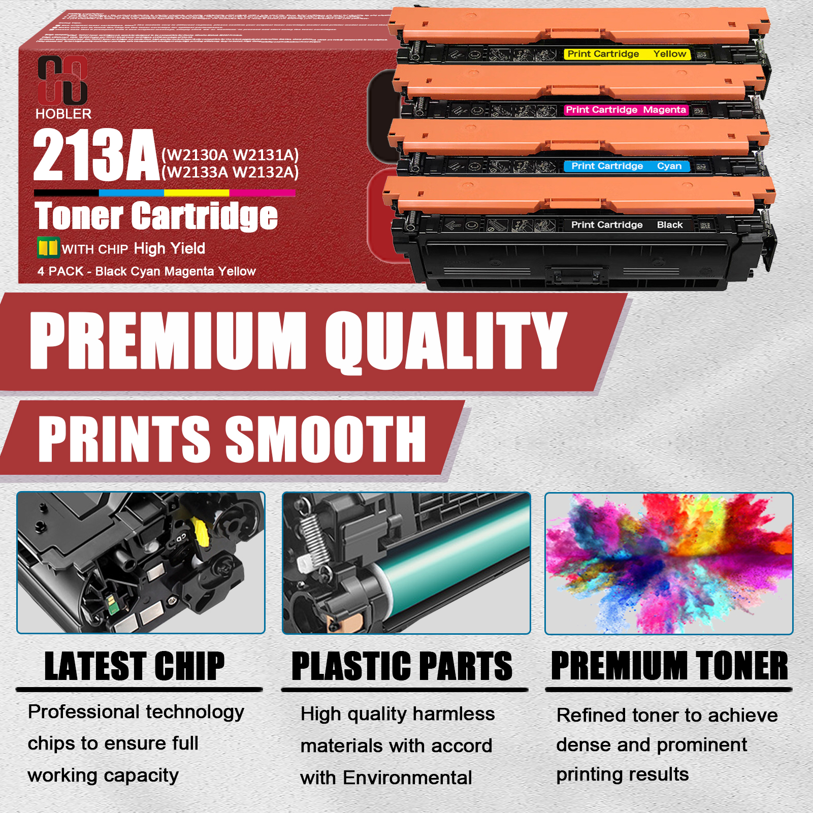 For HP 213A W2130A W2131A W2132A W2133A Toner Cartridge Work for HP Color LaserJet Enterprise 5700dn 5800dn 6700dn 6701dn 6800dn 6801dn Printers