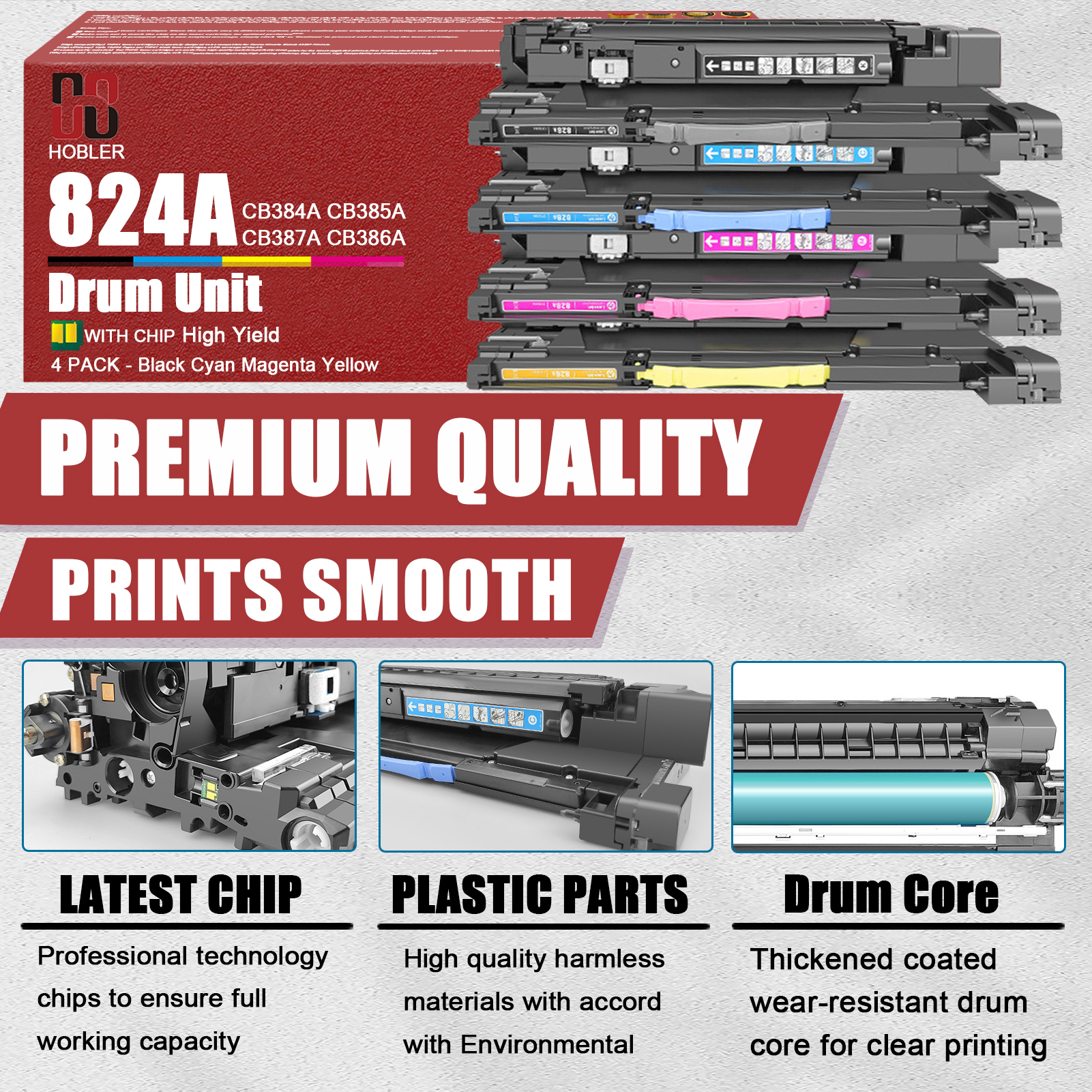 For HP 824A CB384A CB385A CB387A CB386A Imaging Drum Unit Work for HP Color LaserJet CP6015 CM6030 CM6040 CP6015n CP6015x Printers